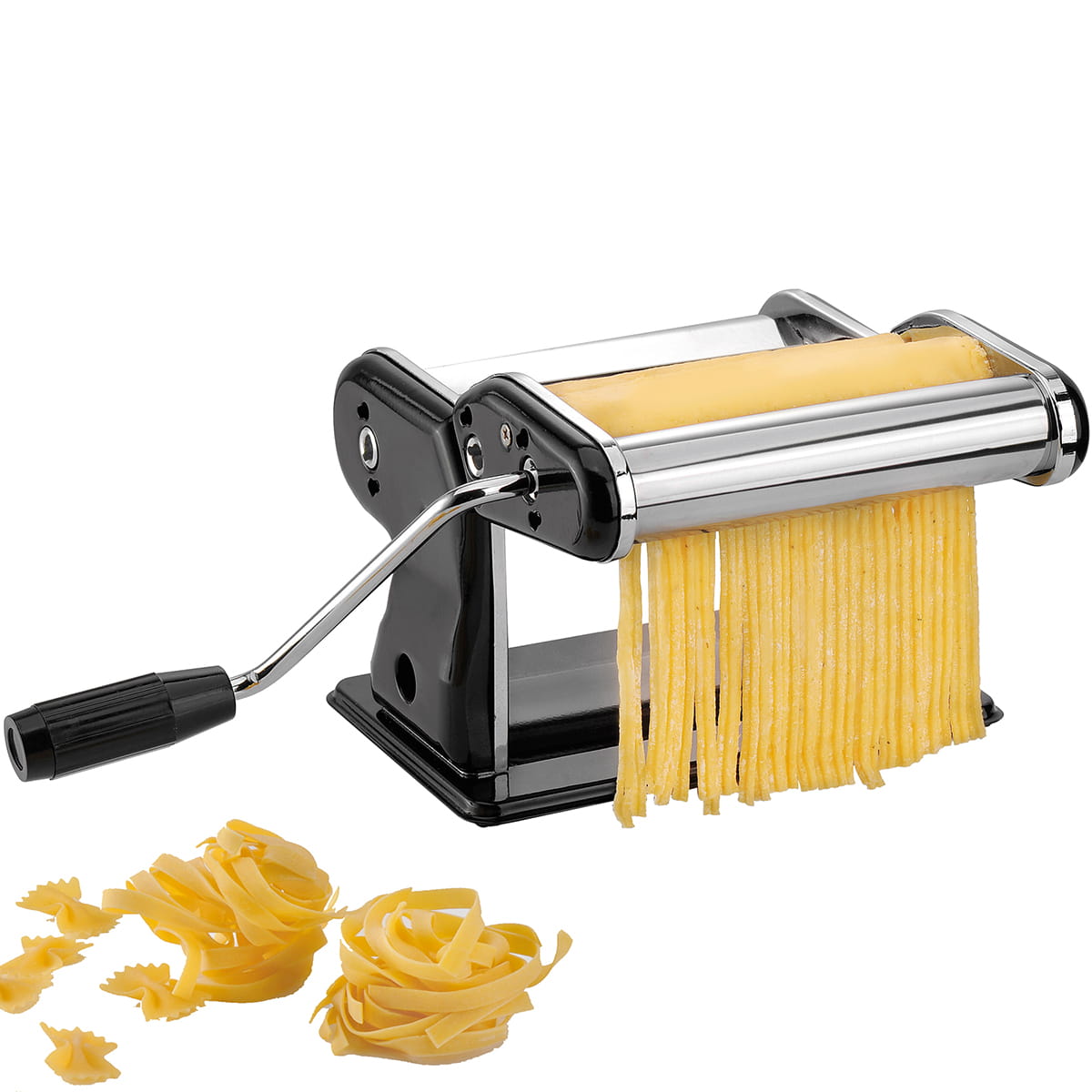 GEFU Profi-Pastamaschine PASTA PERFETTA NERO für Lasagne, Tagliolini, Tagliatelle  Schwarz/Silber