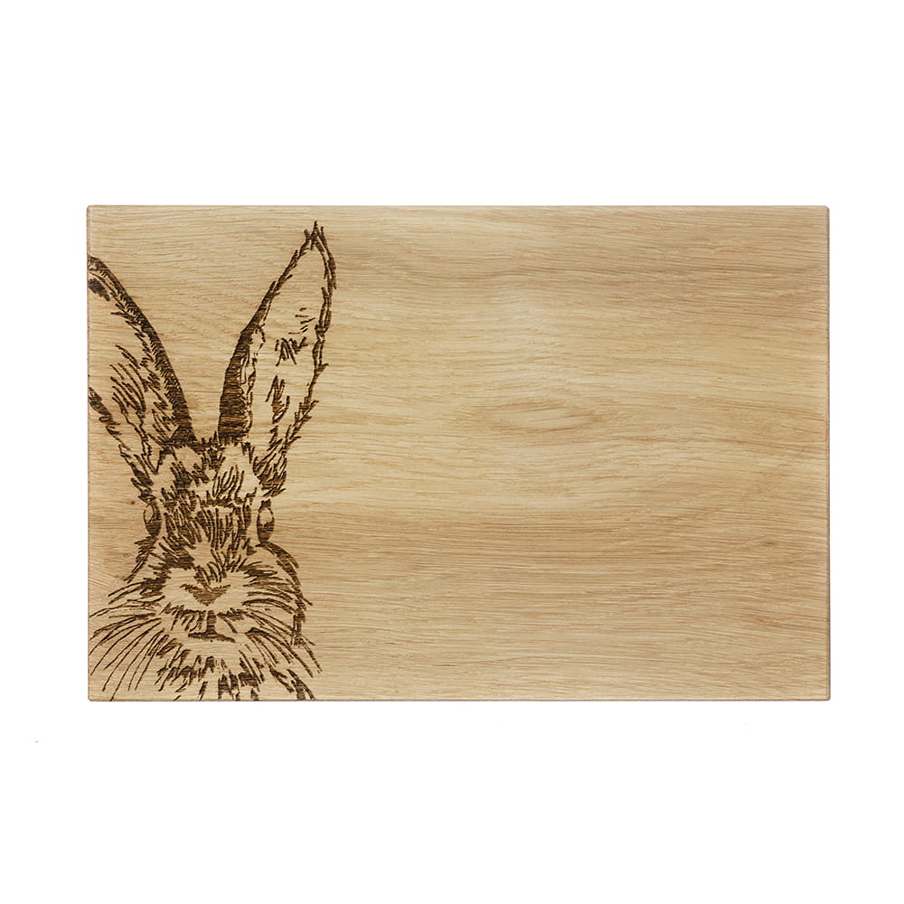 Scottish Eiche Servierbrett 30 cm - Hase 30 x 20 cm