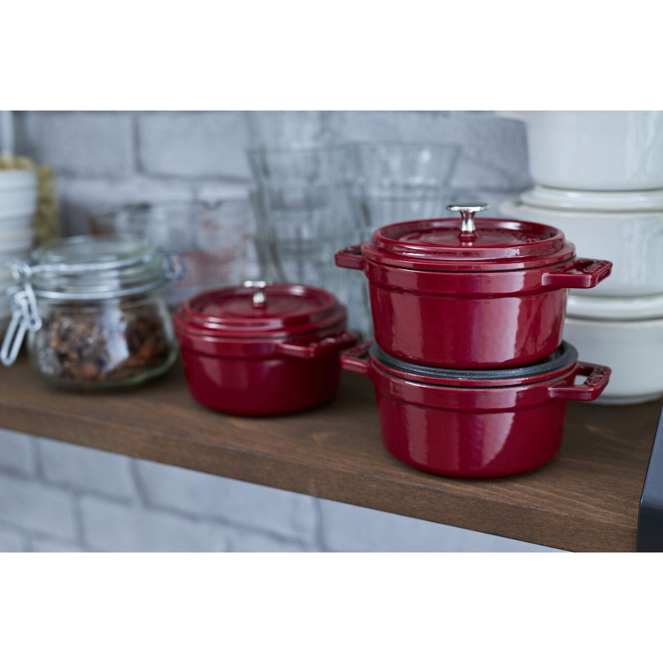 Staub Mini Cocotte Bräter Gusseisen rund 10 cm Bordeaux