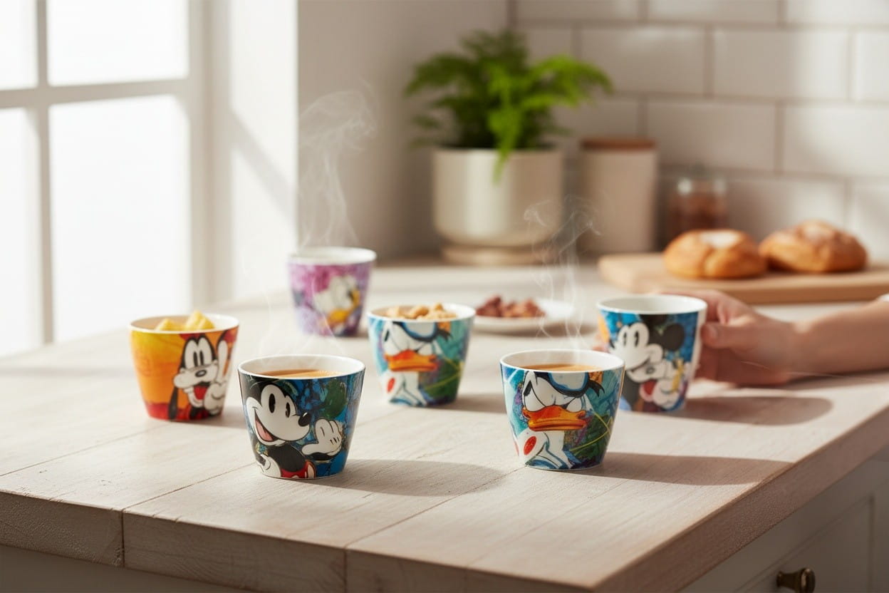 Gilde Disney Porzellan Espressobecher forever & ever, 6er Set - Ø 6,5 cm