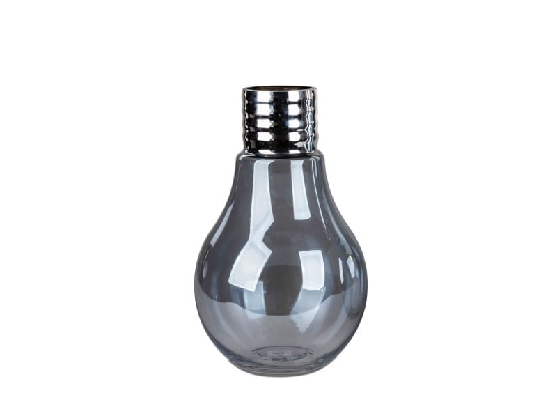 formano Deko-Gefäß Glühbirne, Farbglas transparent, metallisch glänzend, 22 x 35 cm