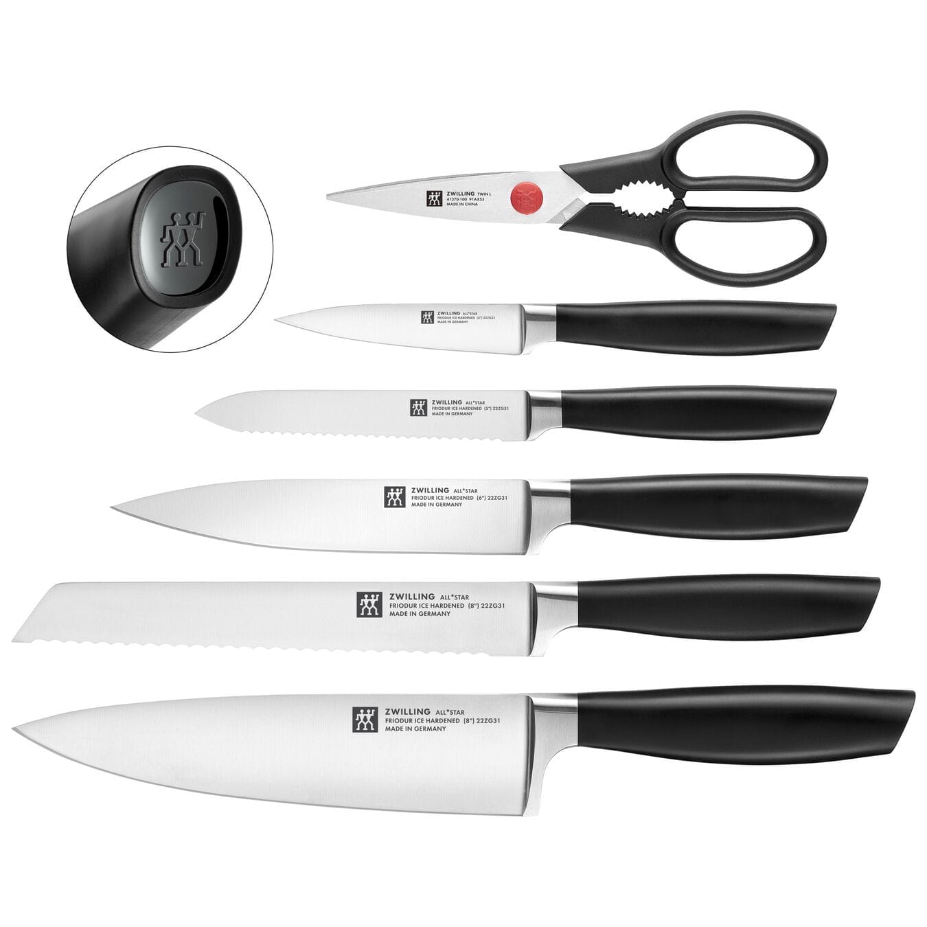 Zwilling All*Star Messerblockset, 7-teilig, mit KIS Technologie, Anthrazit/Schwarz