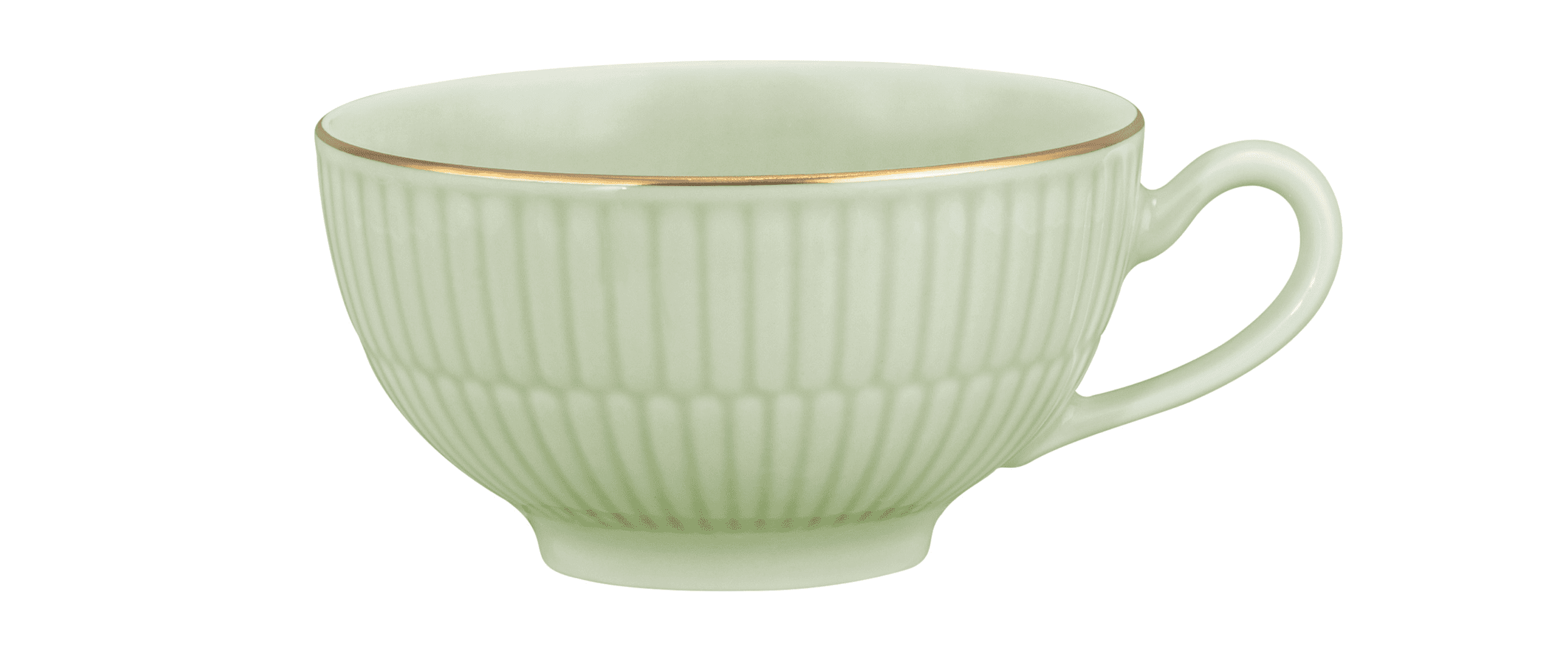 Seltmann Porzellan Amina Seladon / Goldrand Teeobertasse 0,22 l