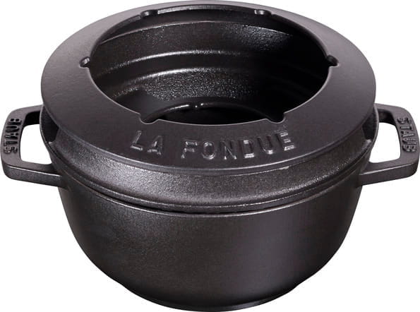 Staub Specialities Fondue Set, 20cm, schwarz innen glänzend