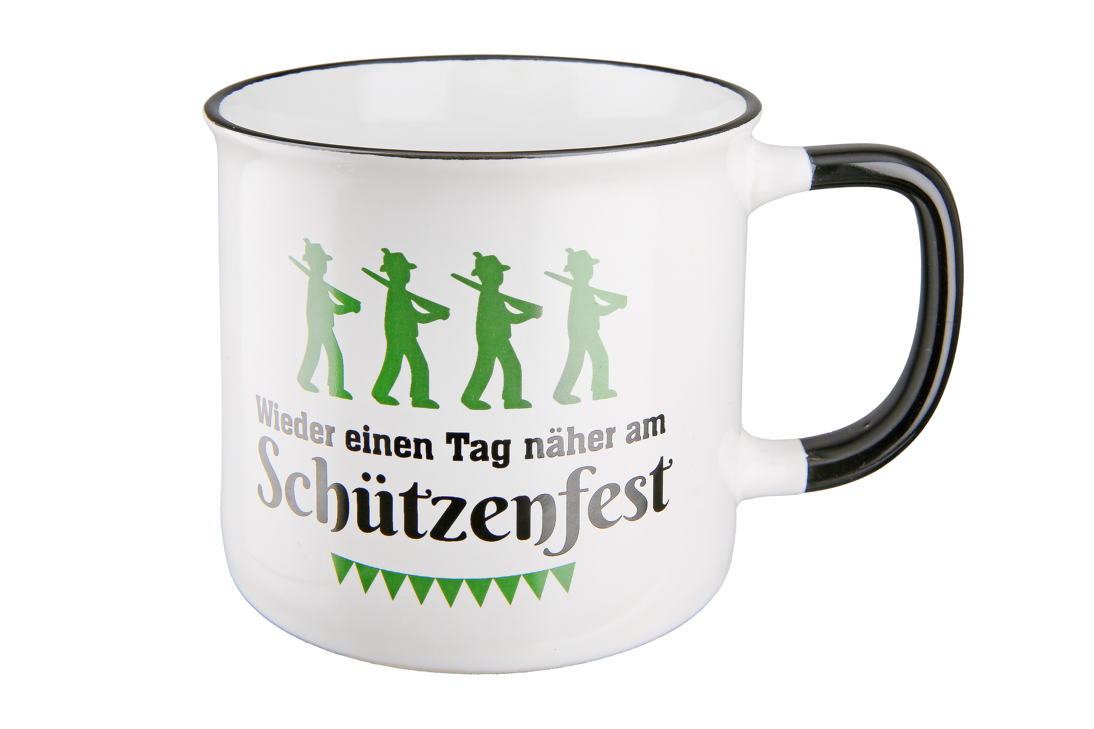Gilde Keramik Becher Tasse "Wieder einen Tag näher am Schützenfest" - 390 ml 