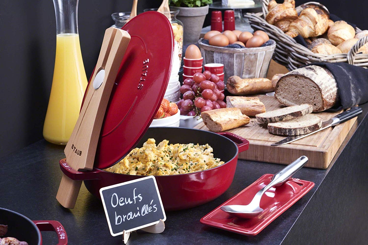 Staub Buffet Line Deckelhalter aus Holz 24 cm