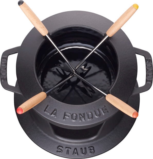 Staub Specialities Fondue Set, 16cm, schwarz innen glänzend