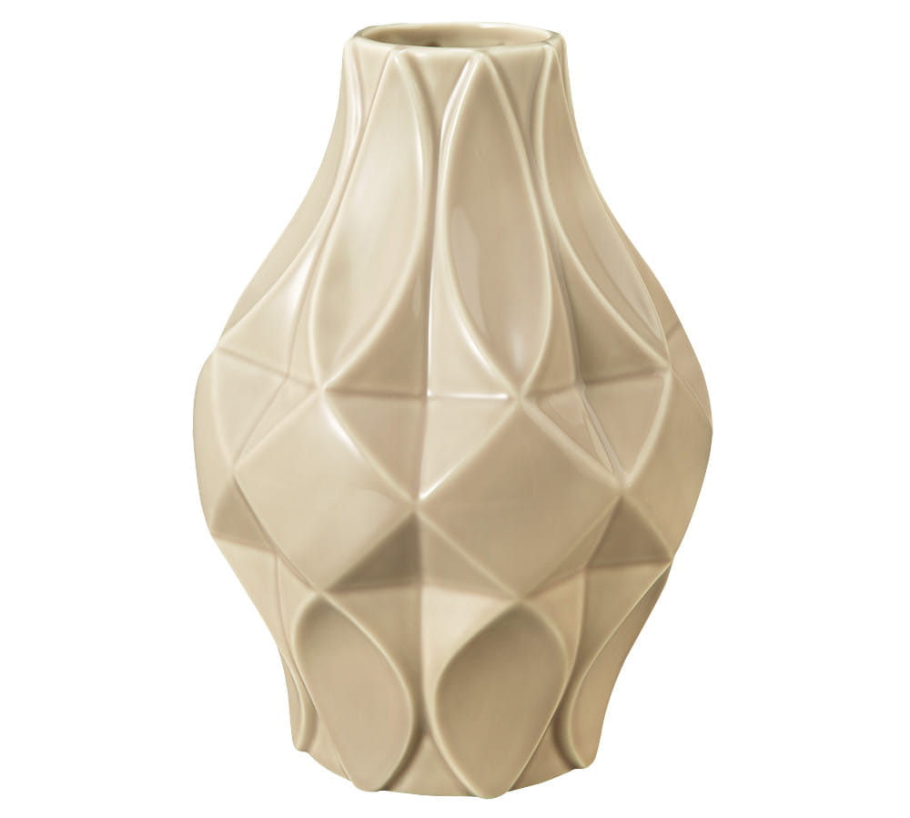 Königlich Tettau Porzellan T.Atelier Vase 20/02 Sandbeige 21 cm
