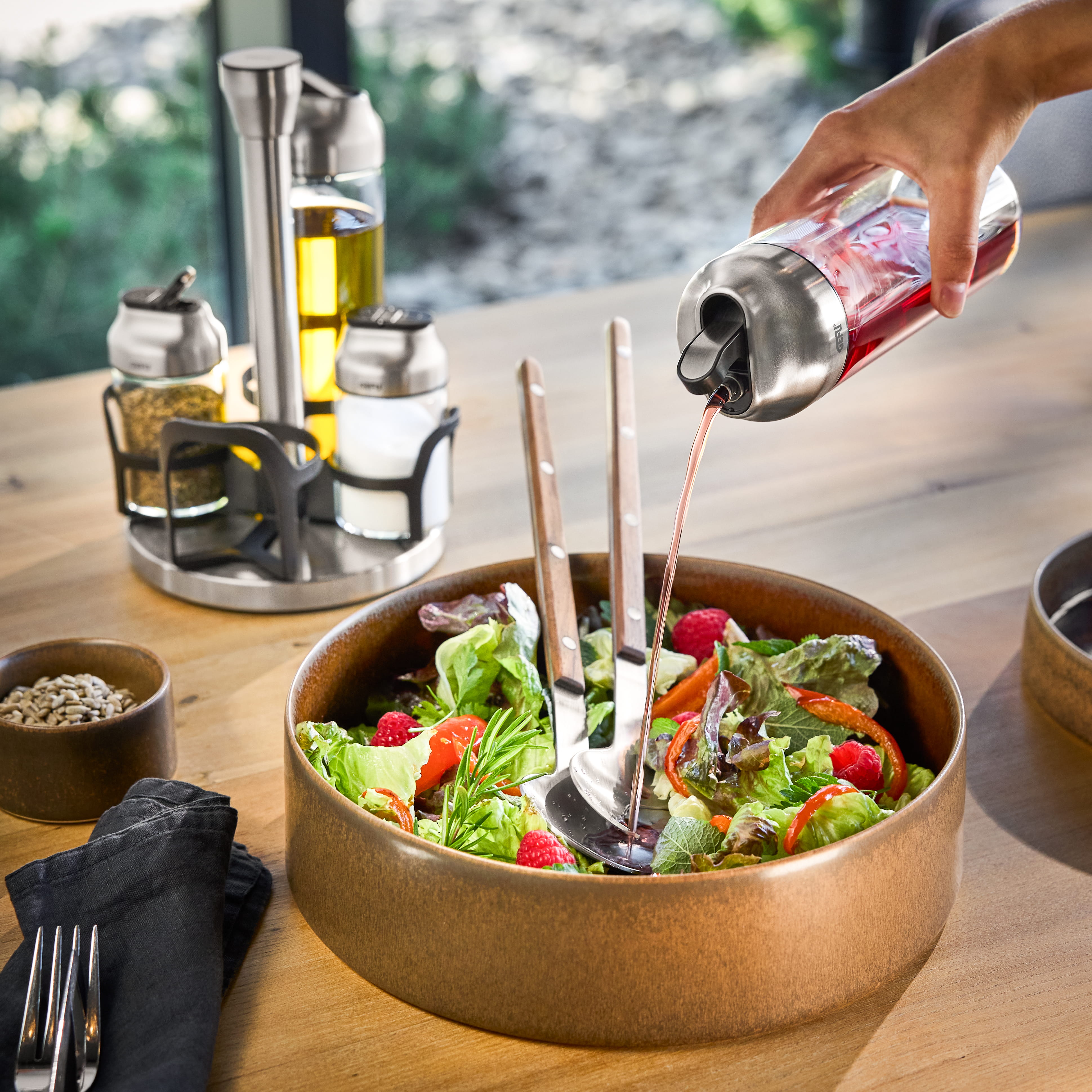 GEFU Essig-Öl und Gewürz Menage KIPPO, 5-teilig