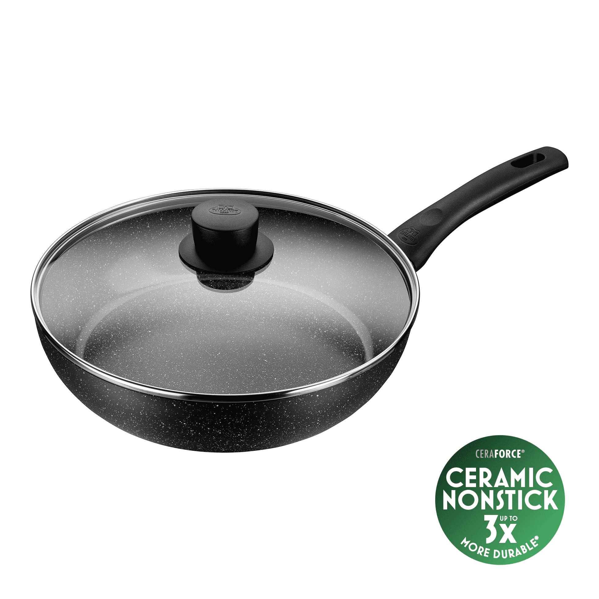 BALLARINI Vipiteno Ceramic Schmorpfanne mit Deckel 28 cm Aluminium | Keramische Antihaftbeschichtung