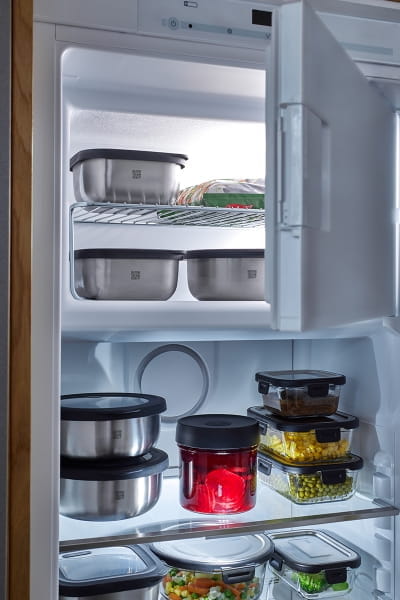 GEFU Frischhaltedose PROVIDO, quadratisch, 900 ml (Frische- und Vorratskontrolle per App)