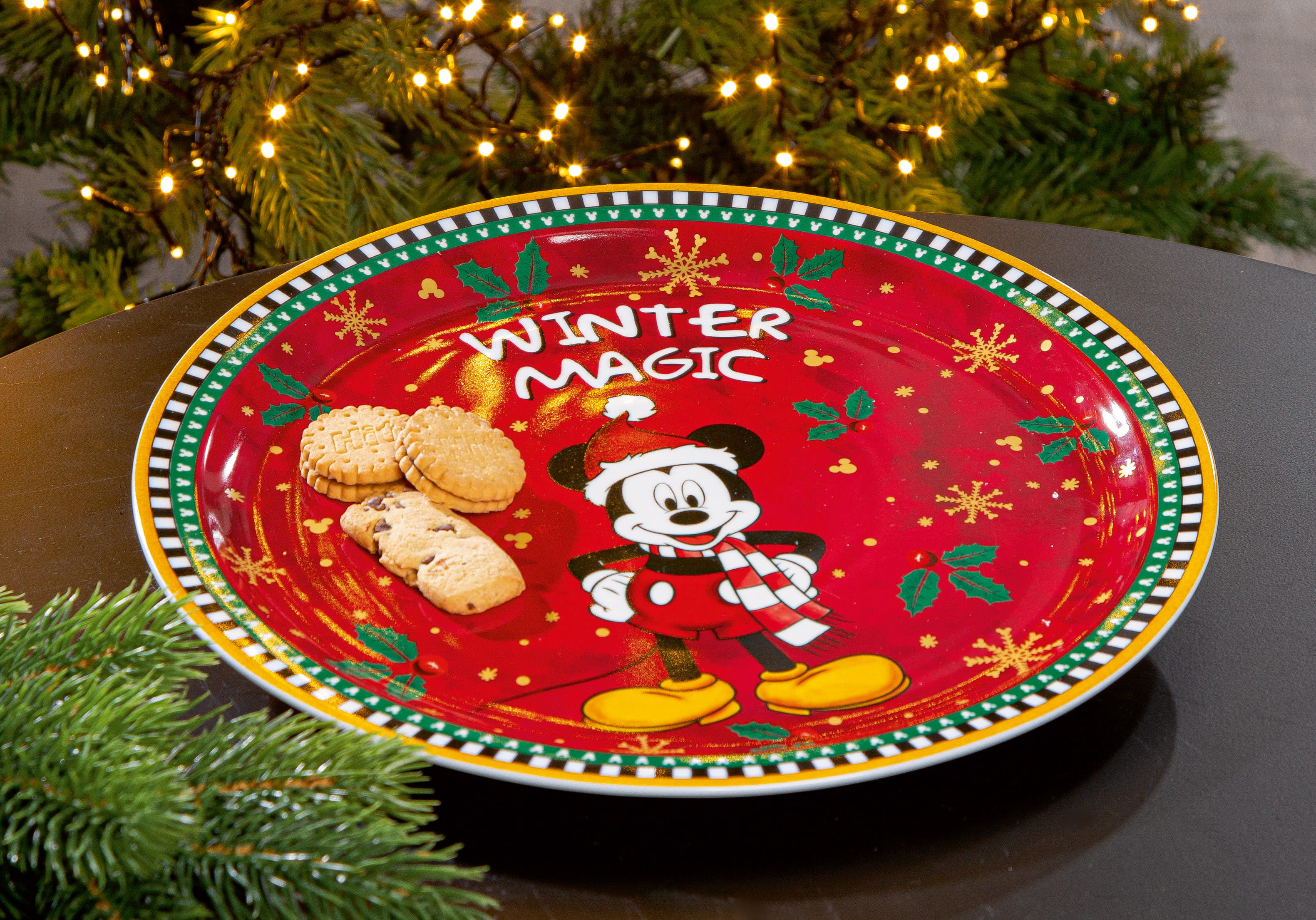 Gilde Disney Teller Mickey Mouse - Winter Magic - 31cm