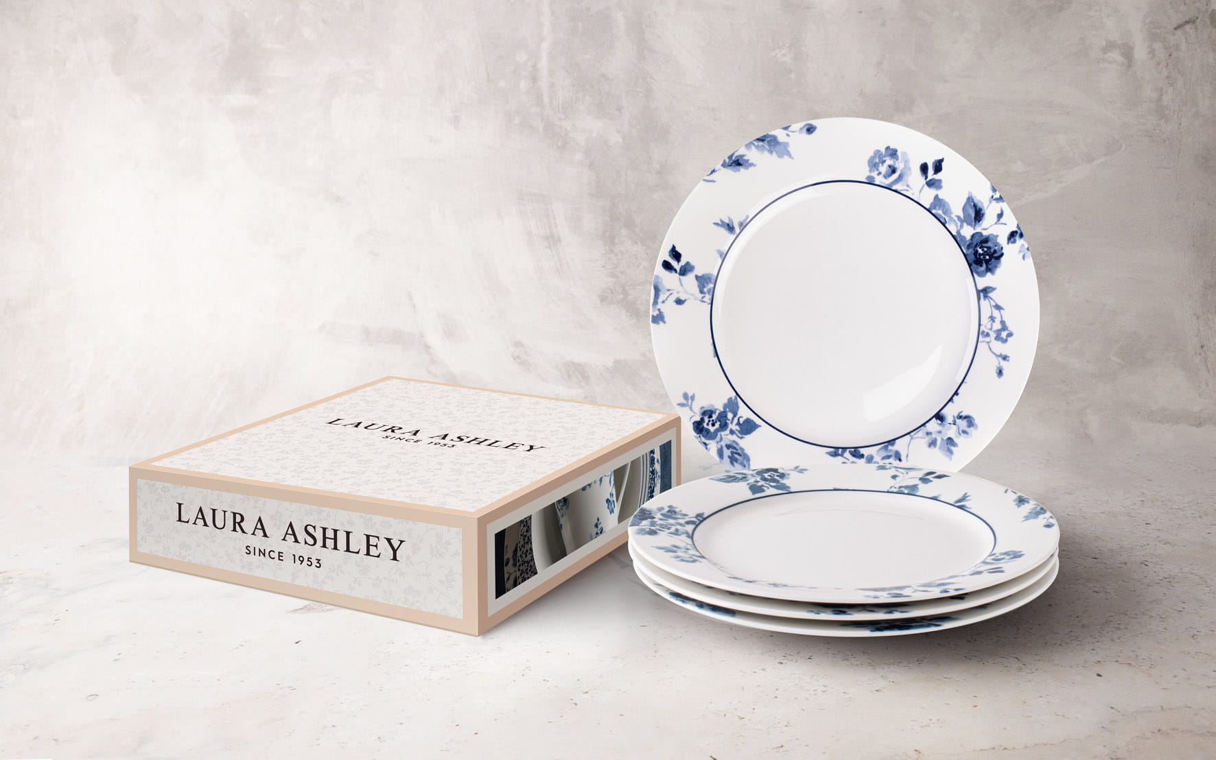 Laura Ashley Blueprint Porzellan China Rose 4-tlg Tellerset 20 cm