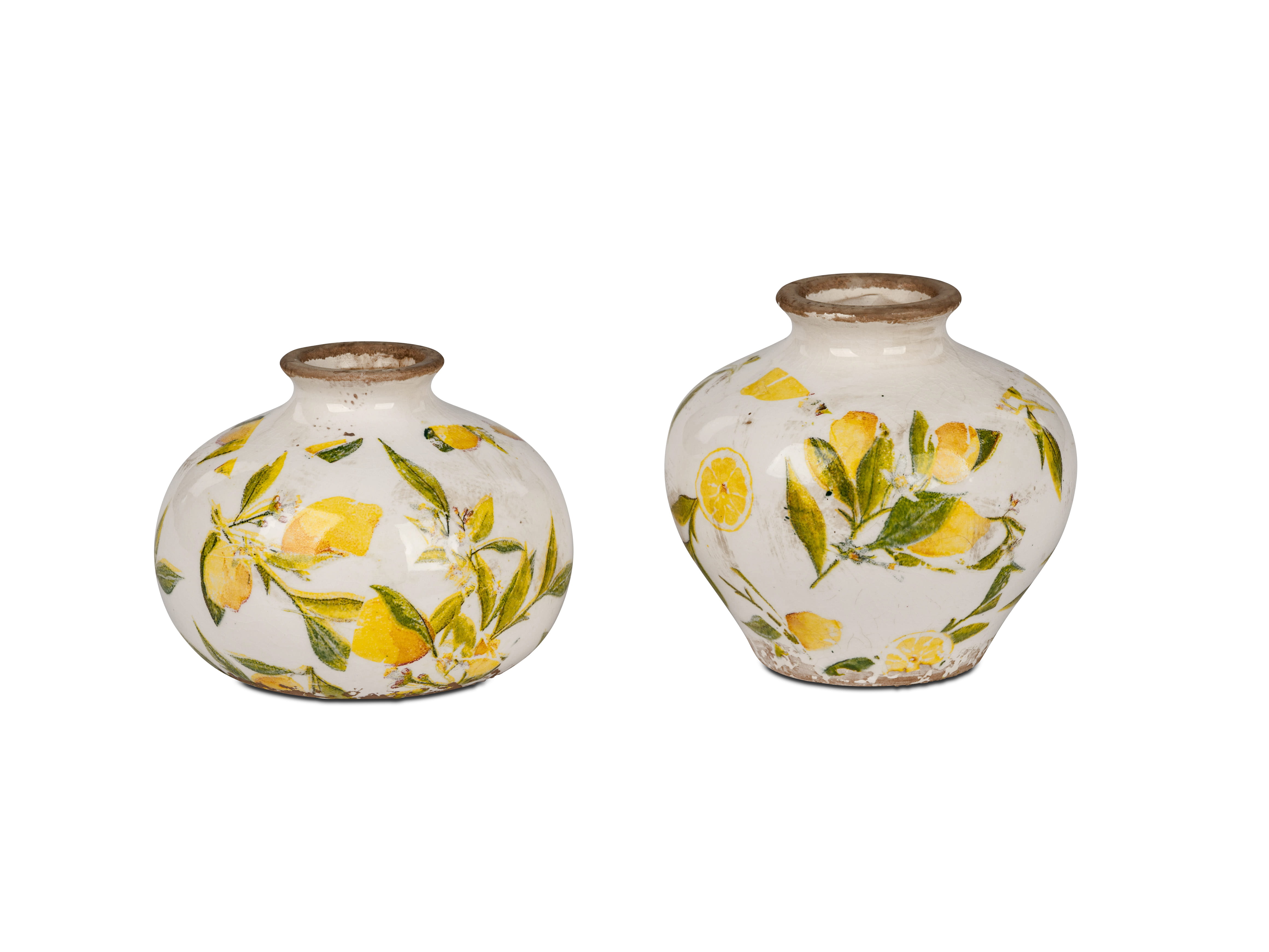 formano Gartendeko Keramik Vintage Vase, Zitronen 13 x 10cm
