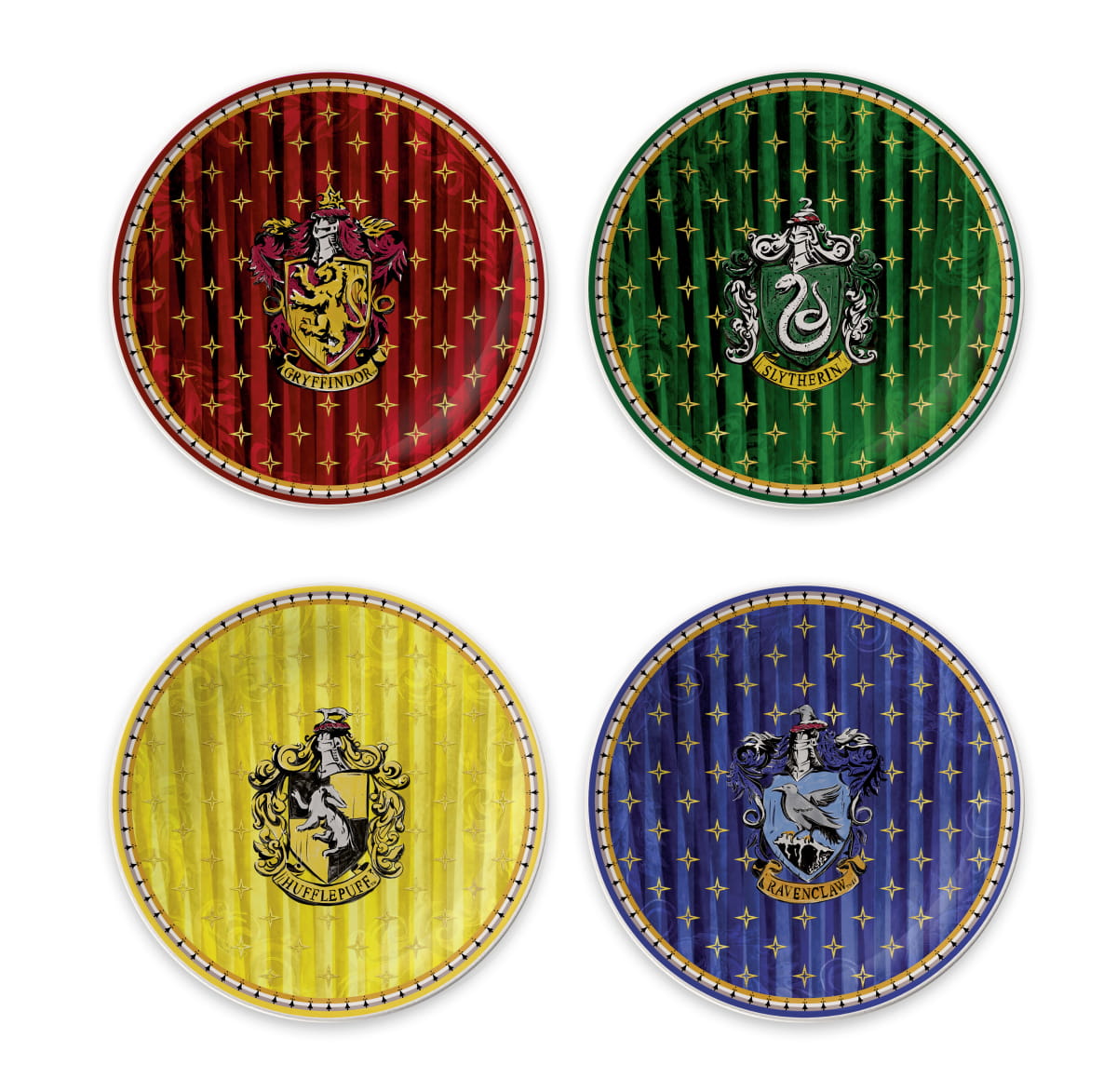 Gilde Harry Potter Hogwarts Teller 4er Set mit allen 4 Häusern, Porzellan,19.5 cm
