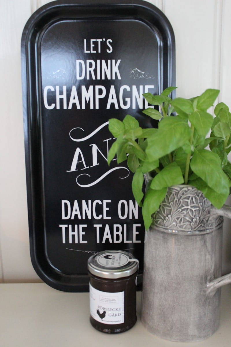 Citronelles Champagne Cocktail-Tablett "Let`s drink champagne...", 22 x 43 cm, Schwarz