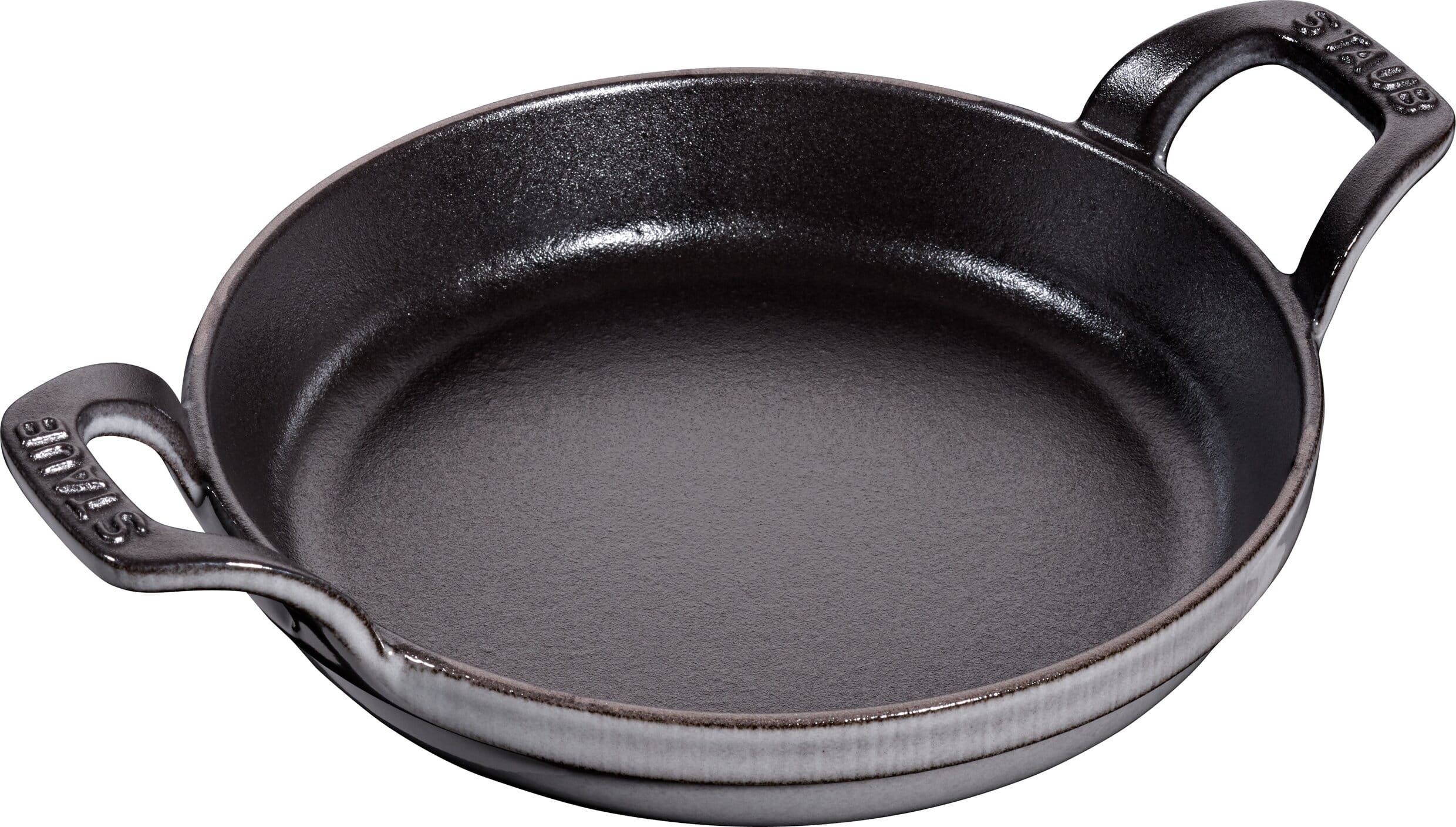 Staub Stapelbare Auflaufform, rund, grau, 16 cm