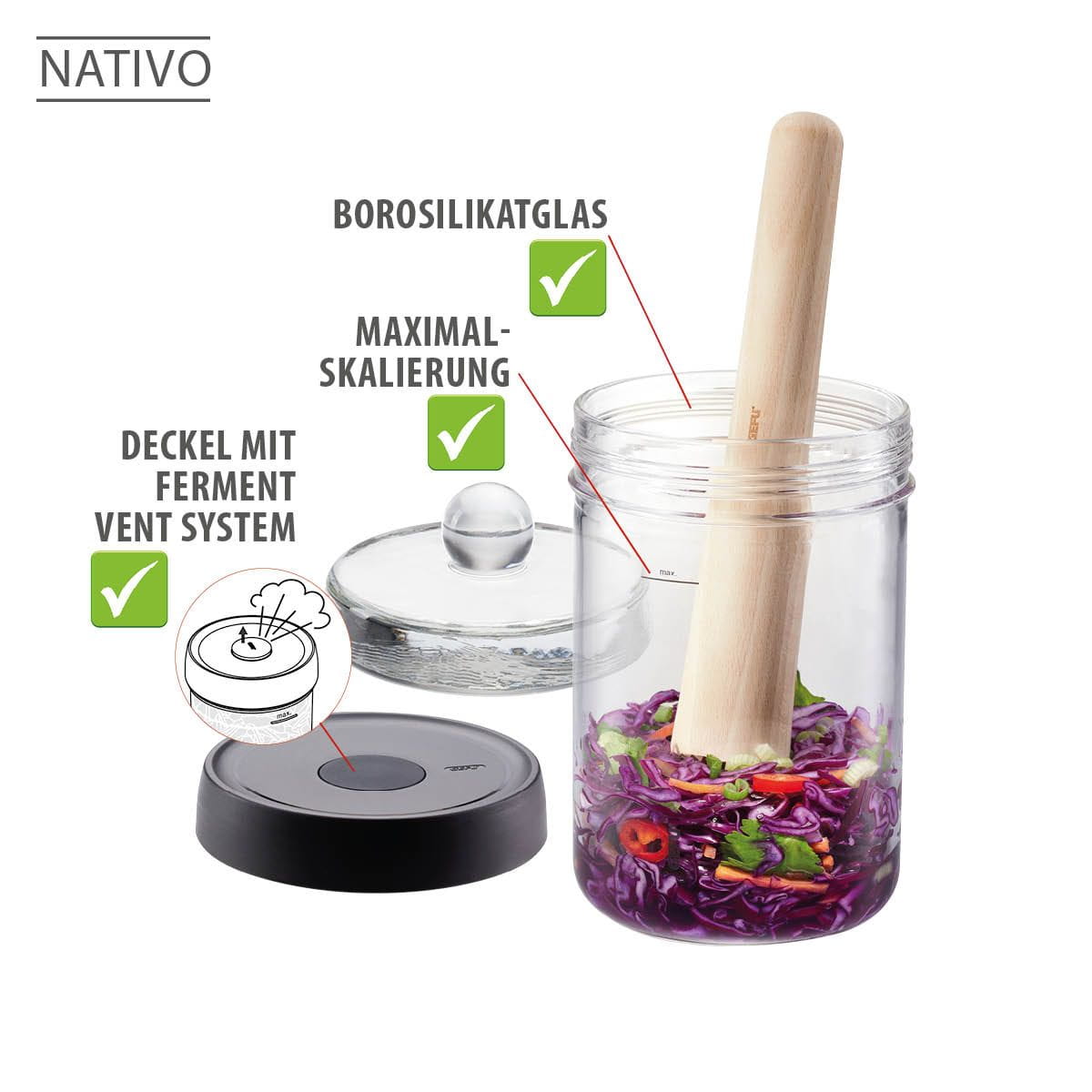GEFU Fermentier-Set NATIVO, 4-teilig
