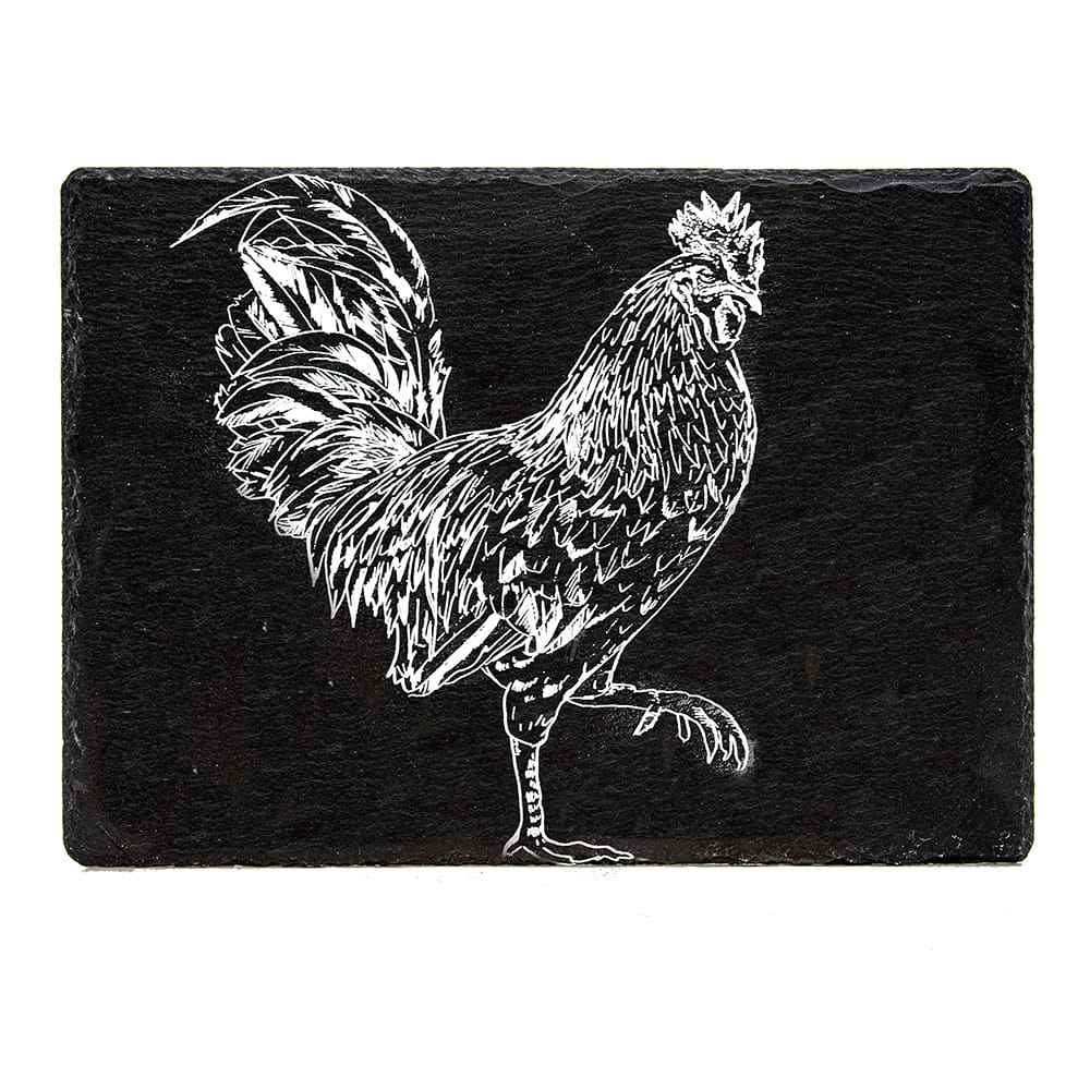 Scottish Schiefer Käsebrett - Hahn 35 x 25 cm