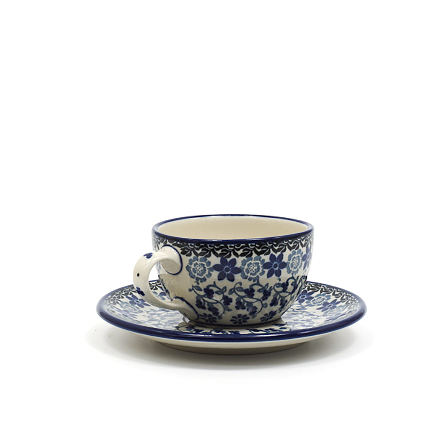 Bunzlau Castle Keramik Tasse + Untertasse 170 ml - Belle Fleur