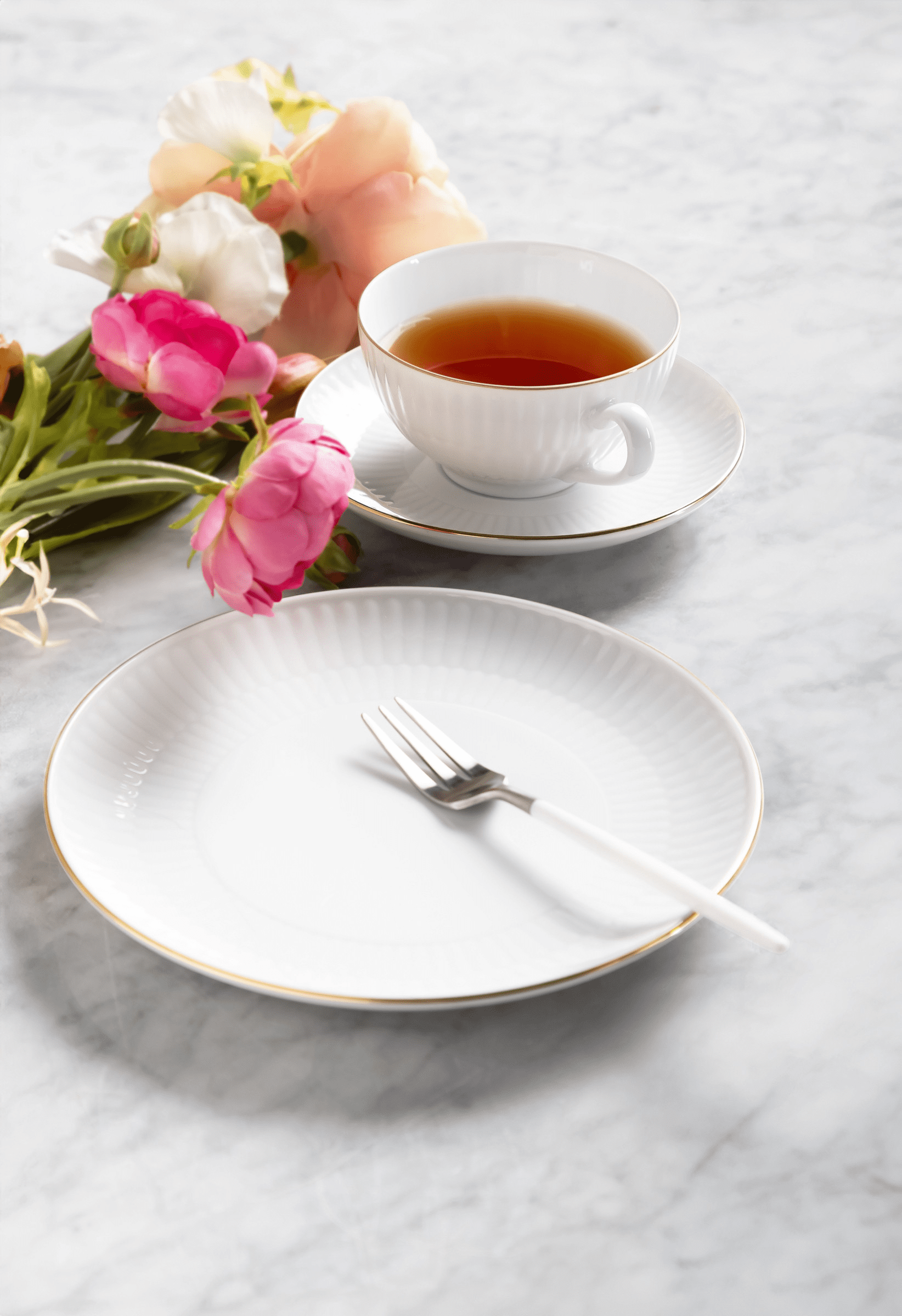 Seltmann Porzellan Amina weiss / Goldrand Brotteller rund 16 cm