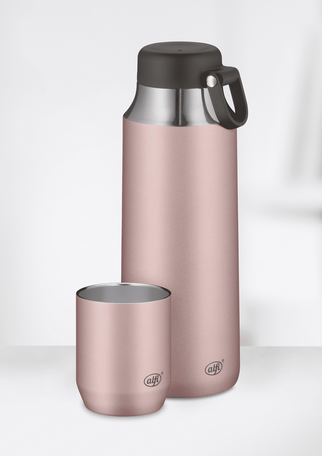 alfi Isoliertrinkbecher City  Line Drinking Cup rosé 0,28l,Kombination mit Tea Bottle