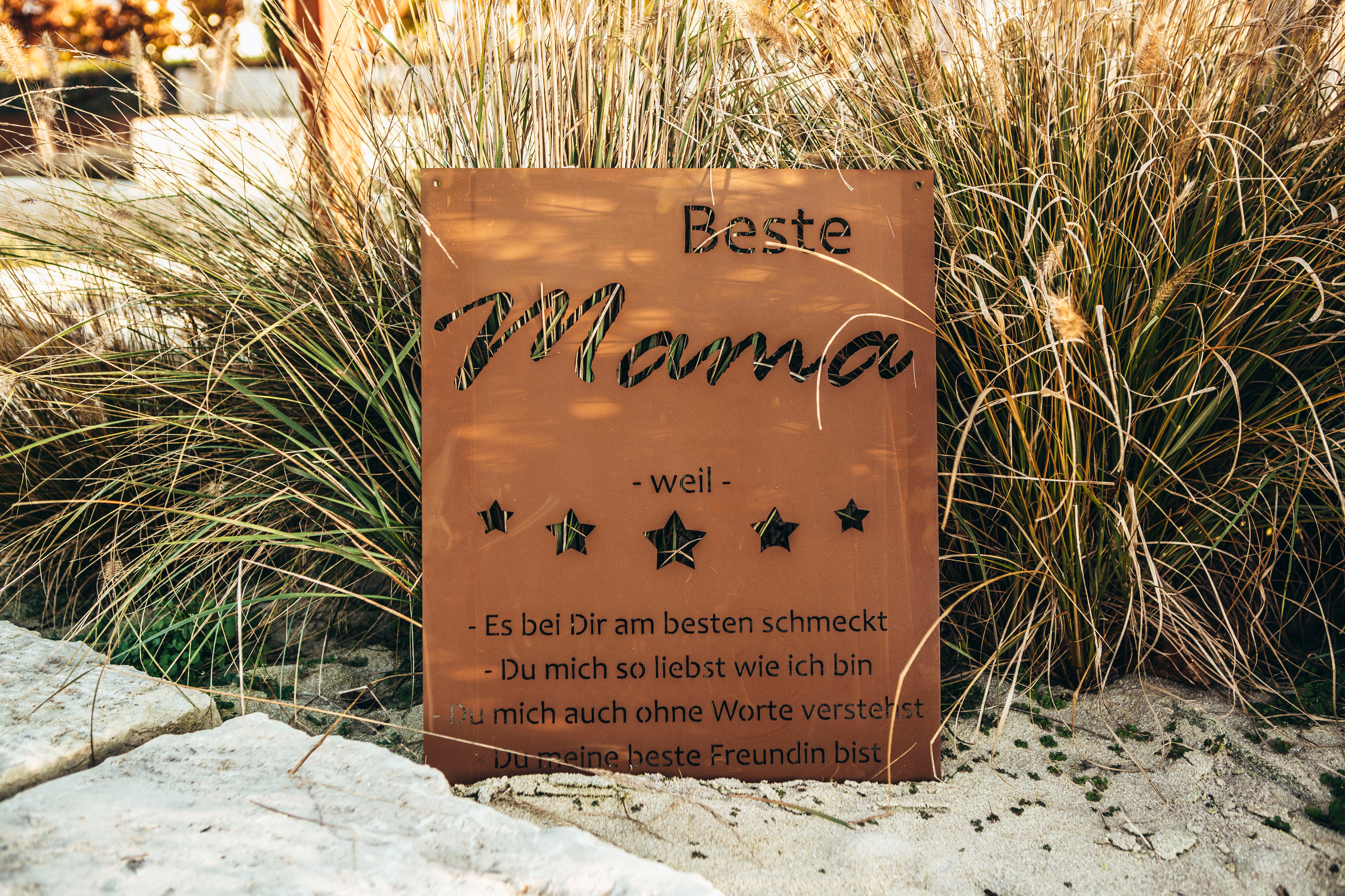 Ferrum Art Design Rost Gedichttafel "beste Mama"