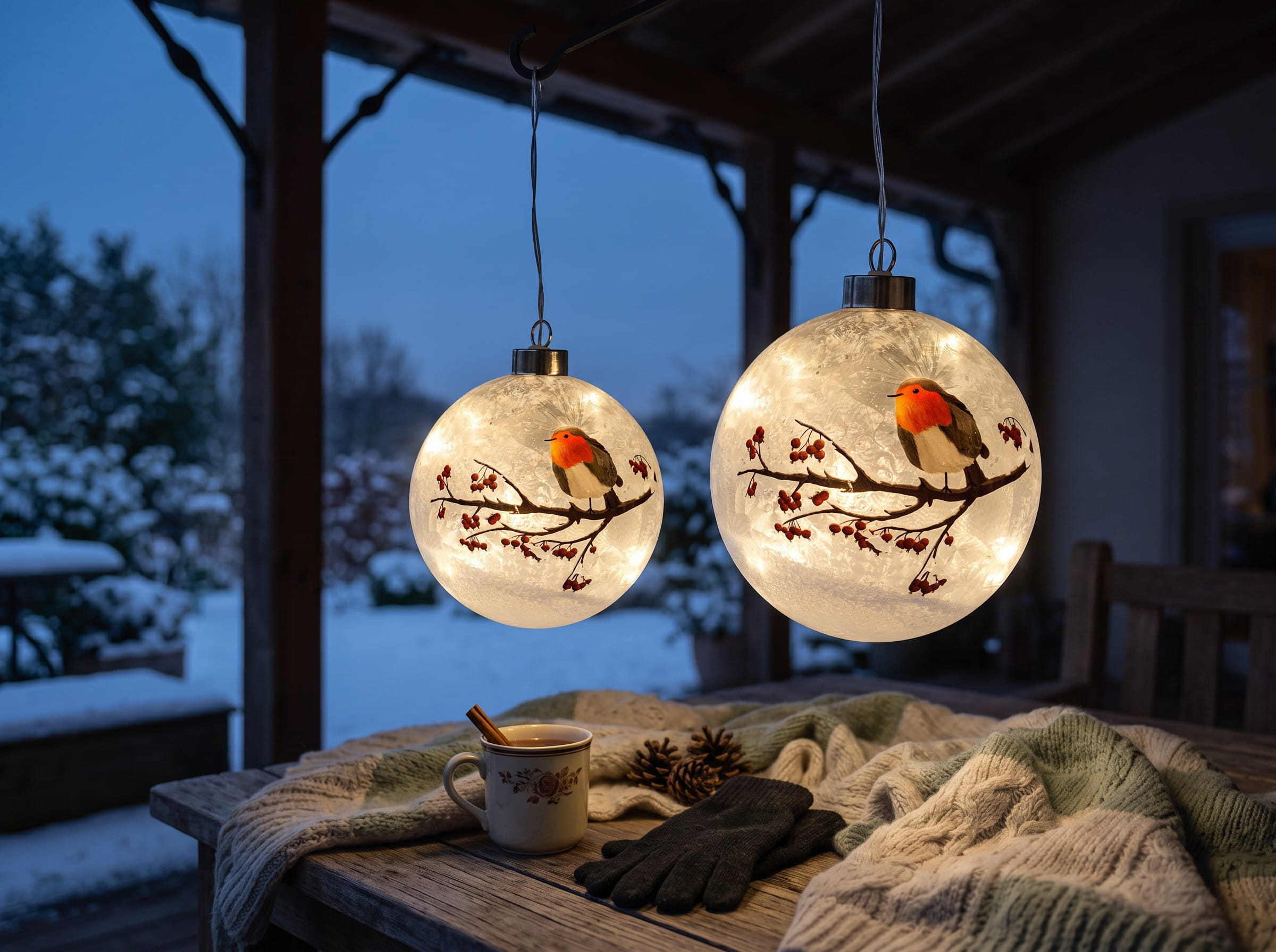 formano LED Licht Hängekugel Vogel mit Timer Lifestylefoto