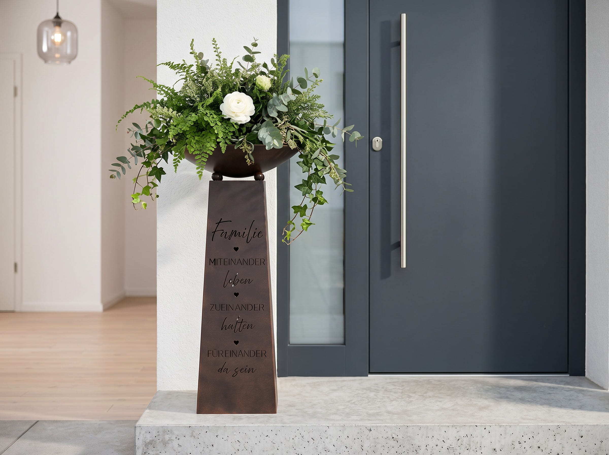 Gilde Metall Schalenständer "Familie", Ø 50 cm, braun - 95 cm  Lifestylefoto