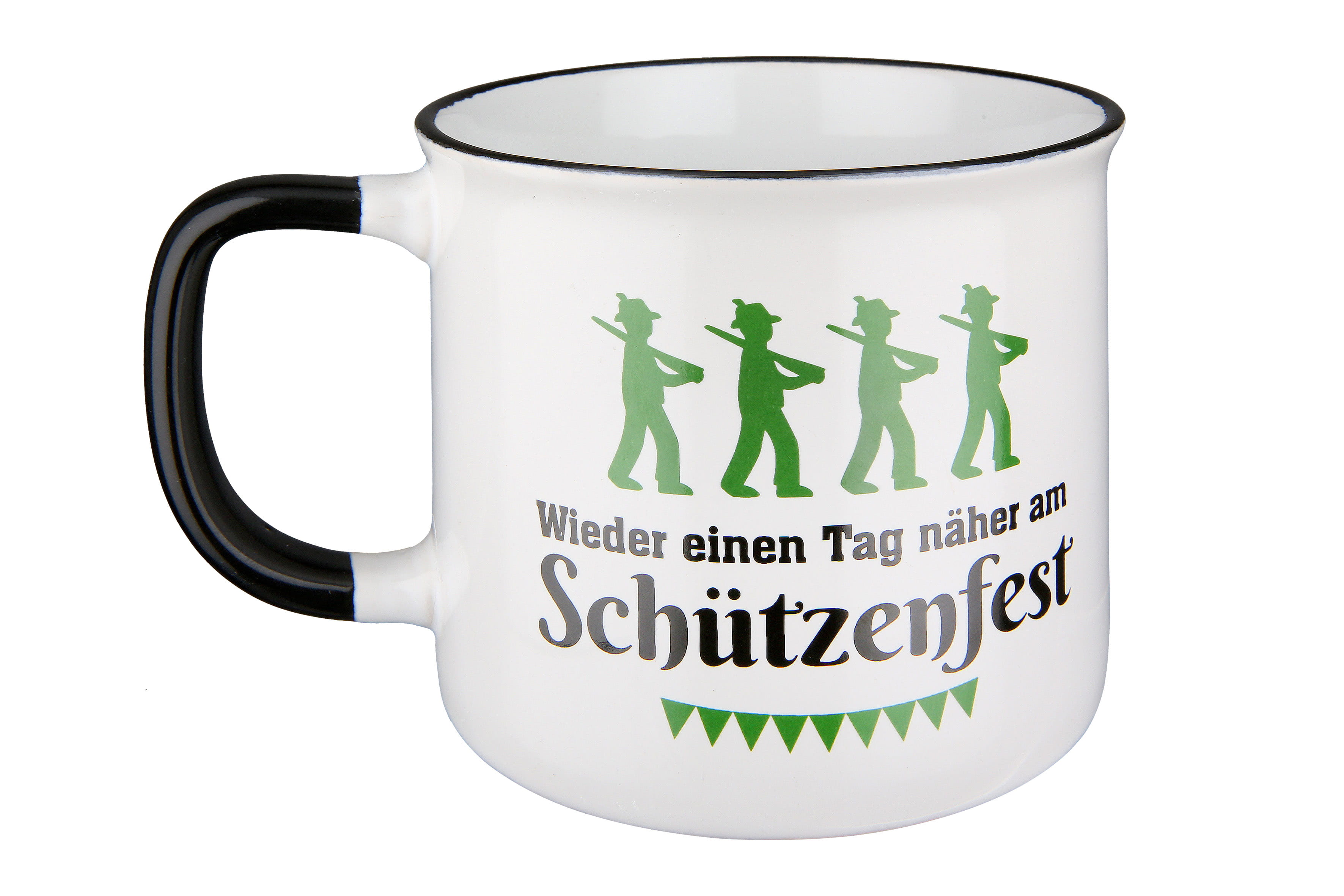 Gilde Keramik Becher Tasse "Wieder einen Tag näher am Schützenfest" - 390 ml 