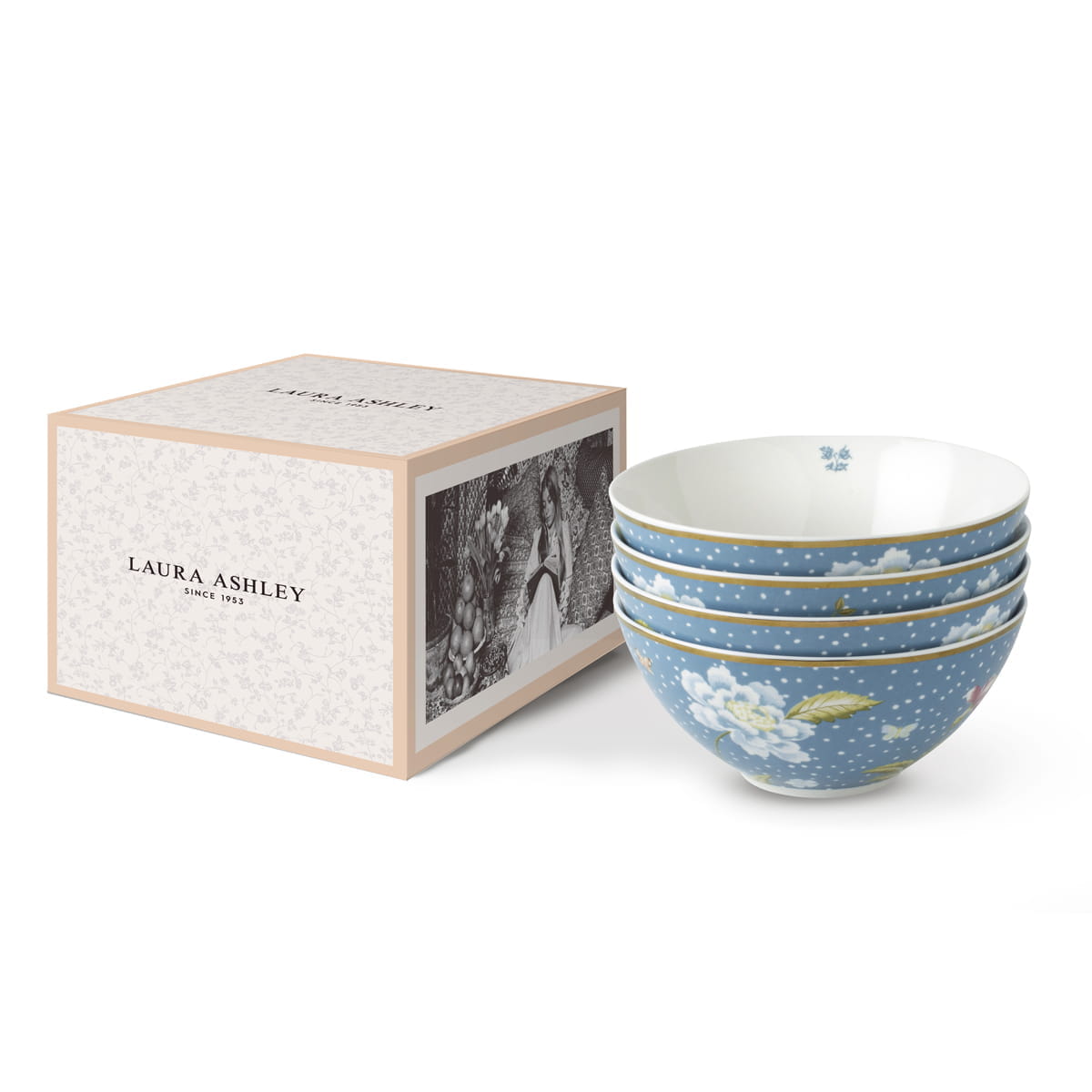 Laura Ashley Heritage Porzellan Seaspray Uni Schale 16 cm Set 4tlg