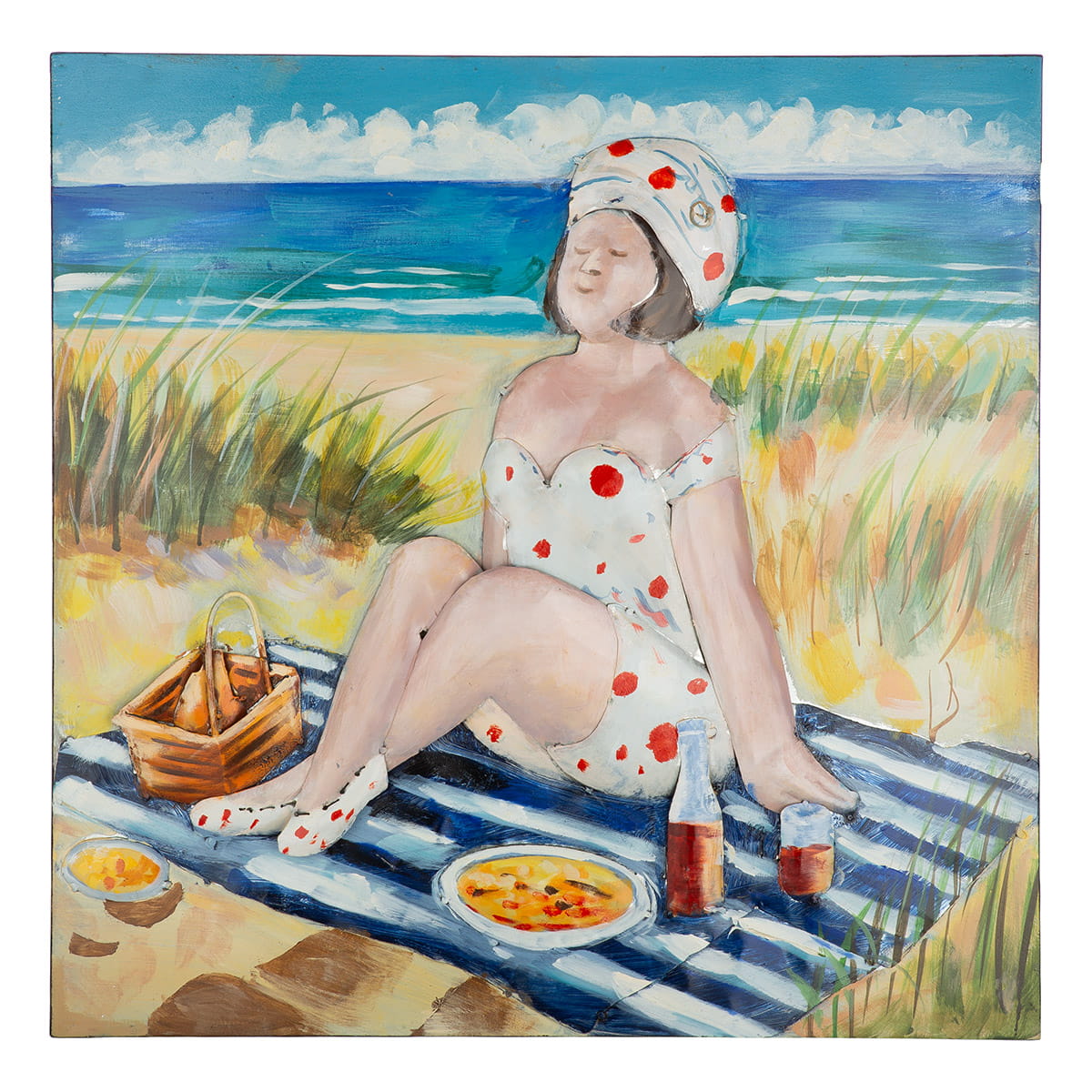 Gilde Bild Becky - Day at the Seaside, Strandmotiv in 3D Optik 60x60cm Lifestylefoto
