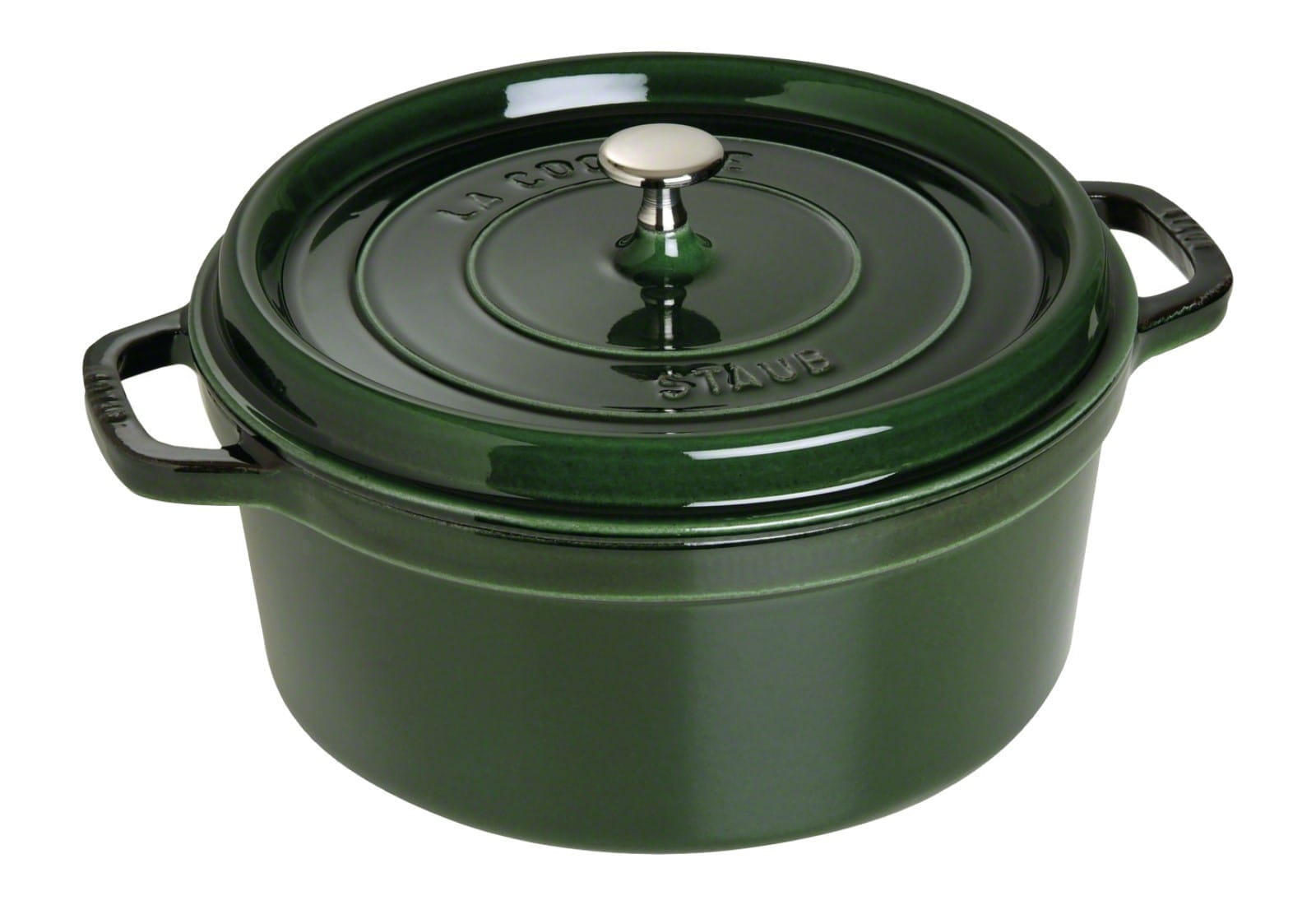 Staub Cocotte Bräter Gusseisen rund 28cm Basilikum