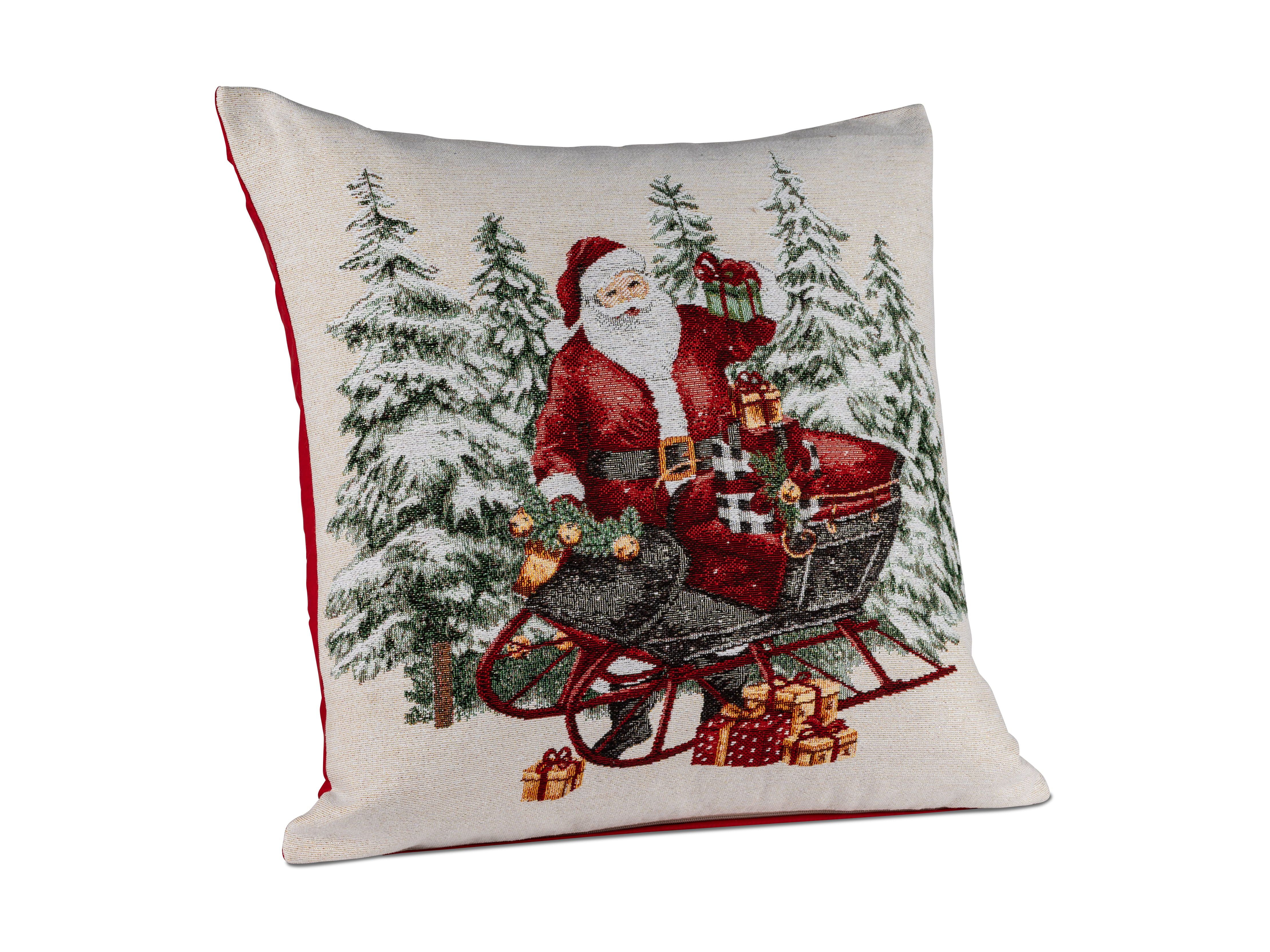 formano Kissen Stickerei Weihnachten / Schlitten 45 x 45 x 15 cm