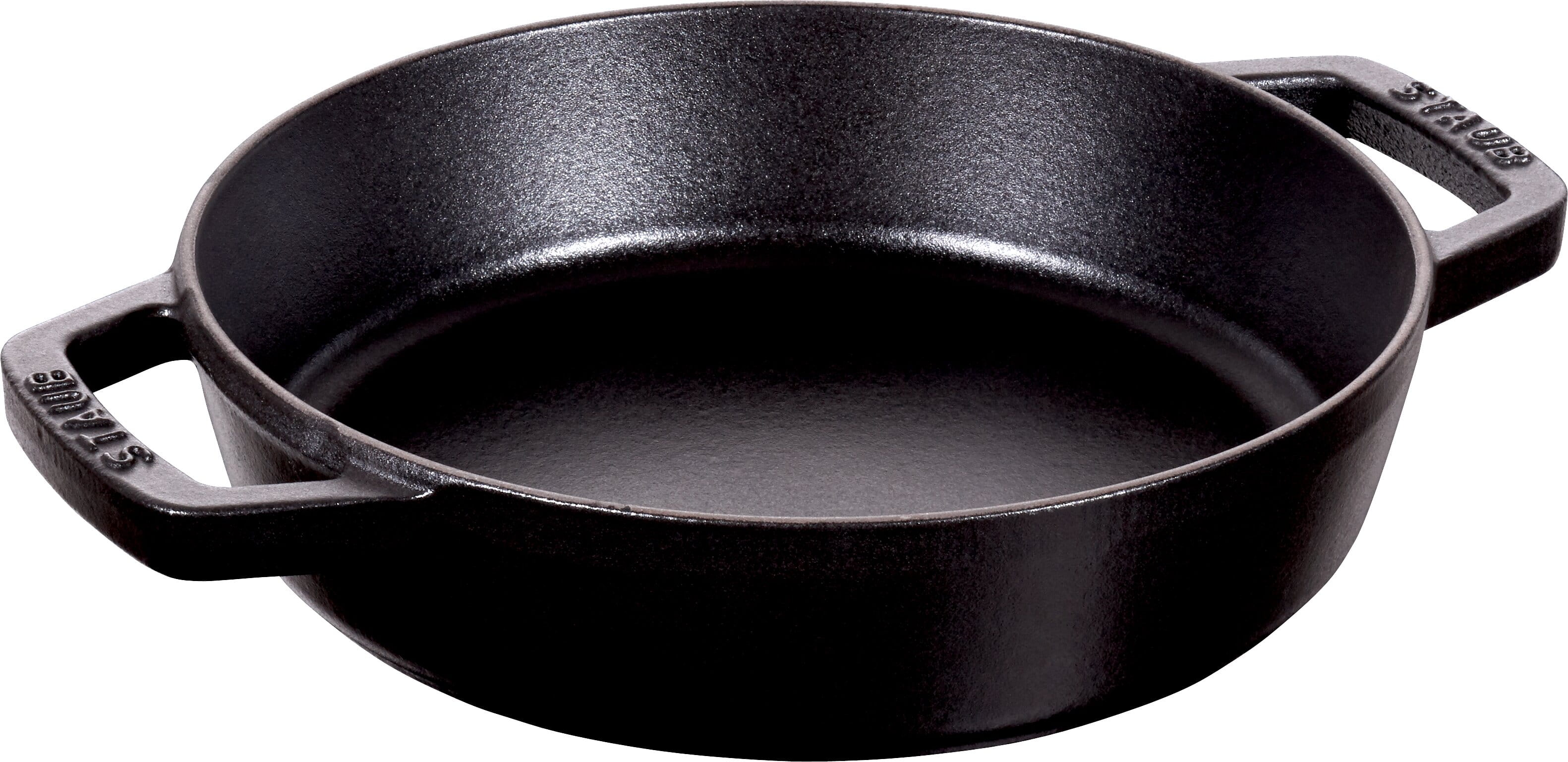 Staub France Bratpfanne Gusseisen mit zwei Griffen rund 20cm, Schwarz