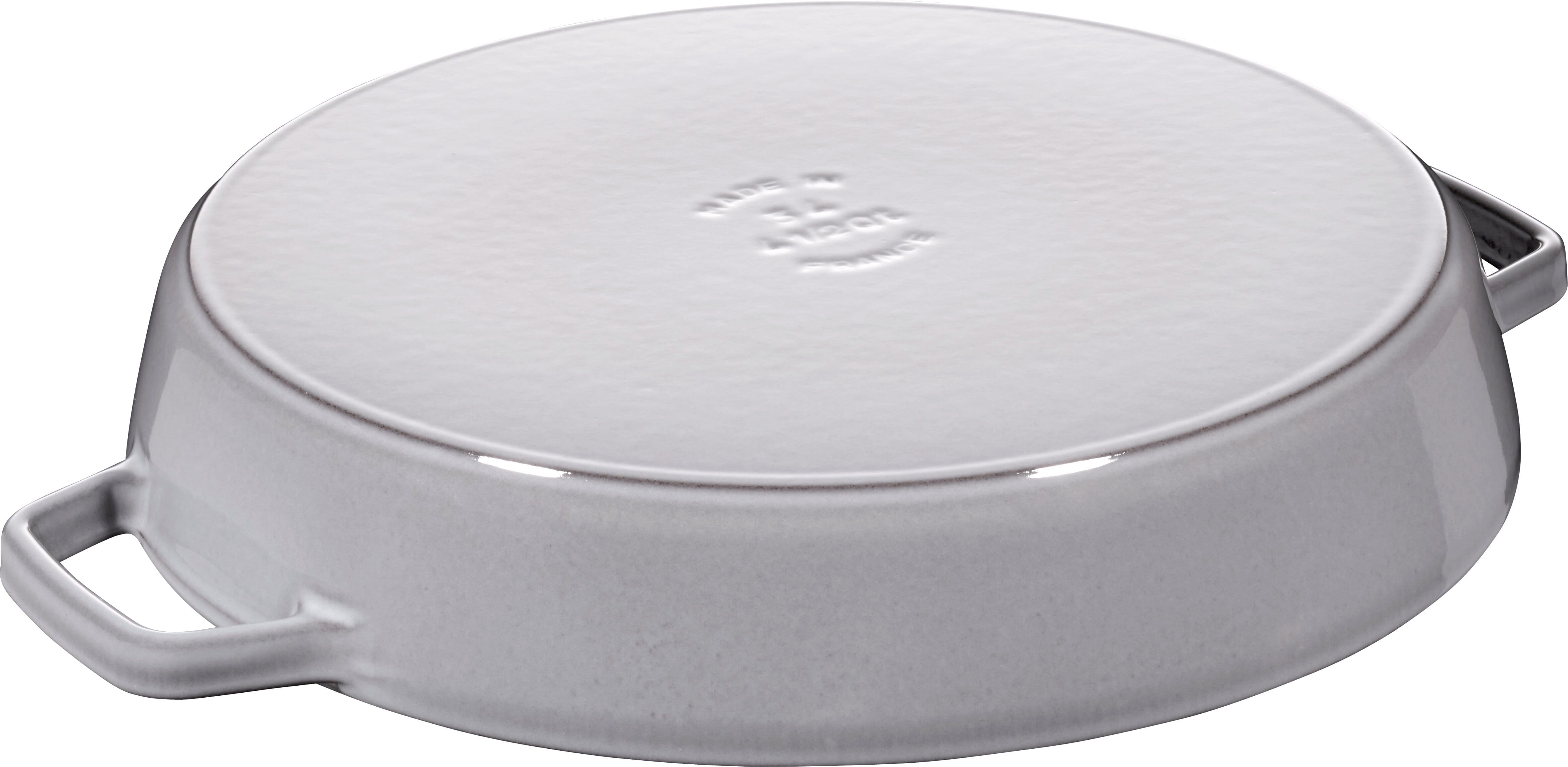 Staub France Bratpfanne Gusseisen mit zwei Griffen rund 34cm, Grafitgrau