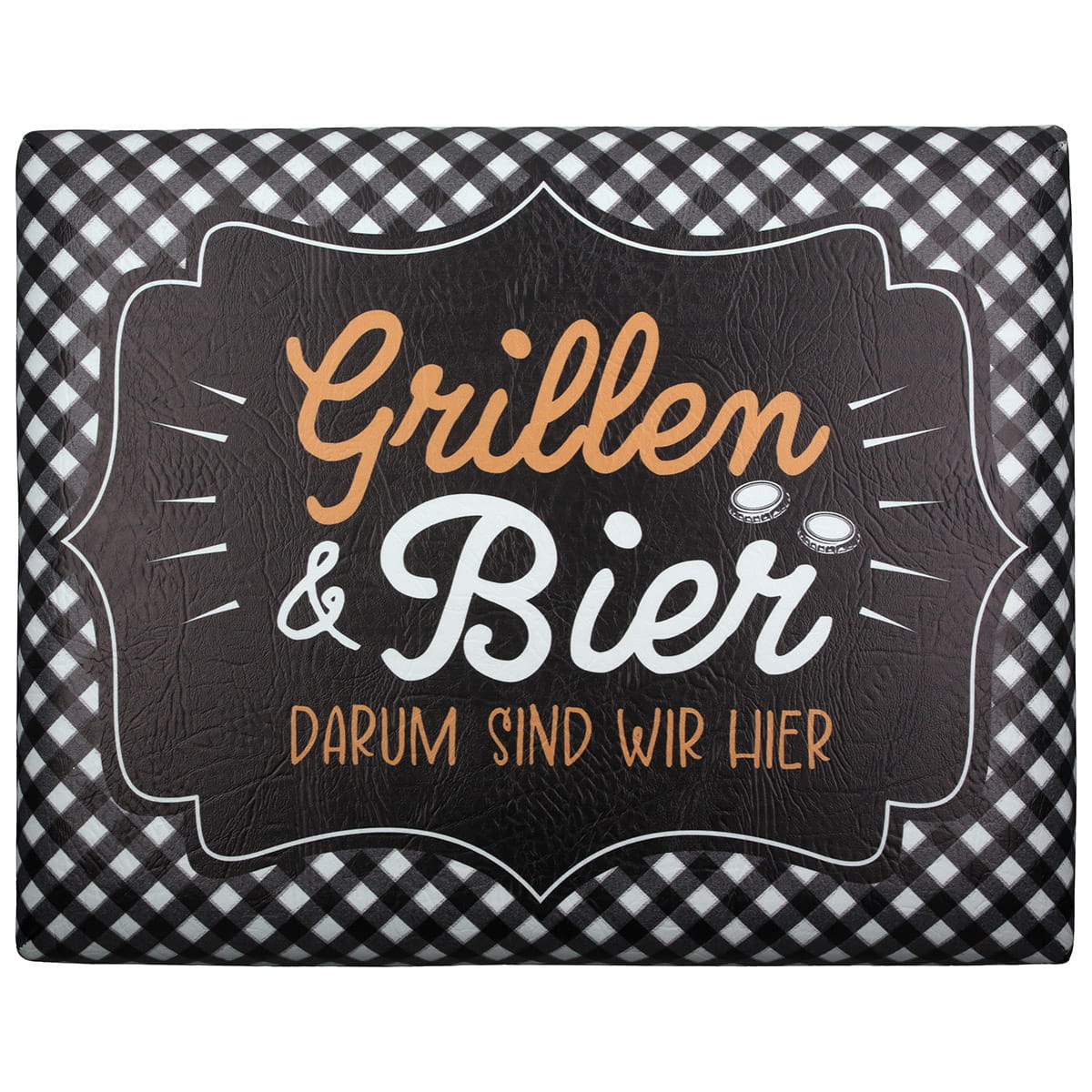 Gilde Sitzpolster für Getränke-/Bierkiste "Grillen & Bier" 34 x 44 cm