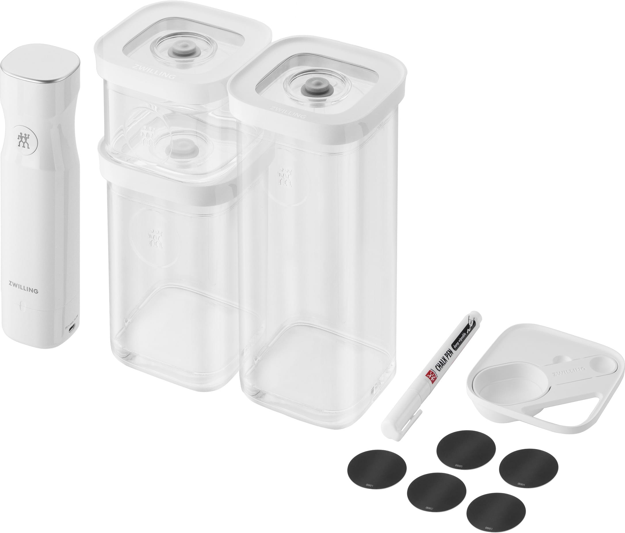Zwilling Fresh & Save Cube Vakuum Starterset S 6-tlg. Kunststoff Transparent-Weiß