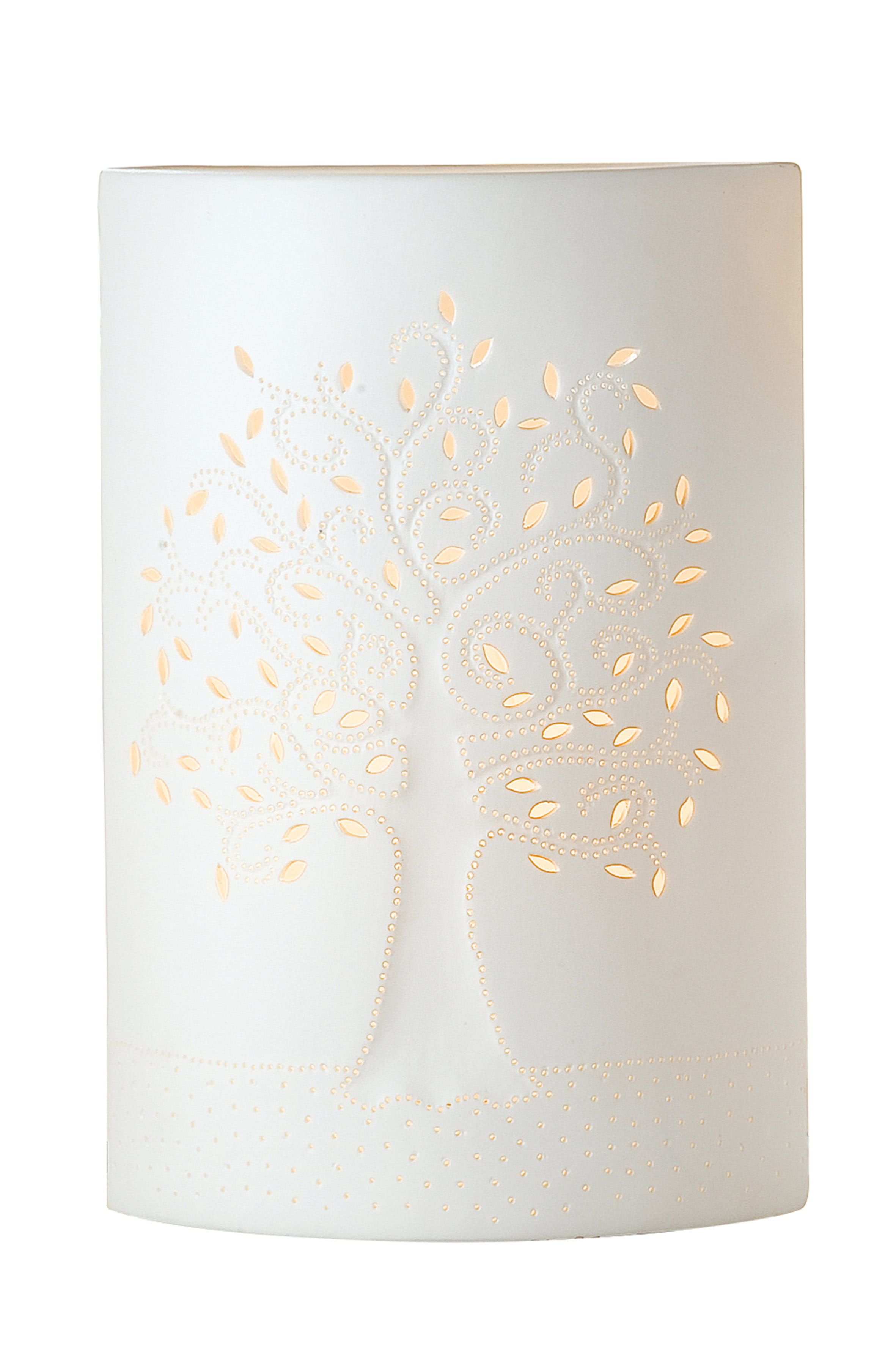 Gilde Porzellan Lampe "Lebensbaum" - 28 cm Tischleuchte