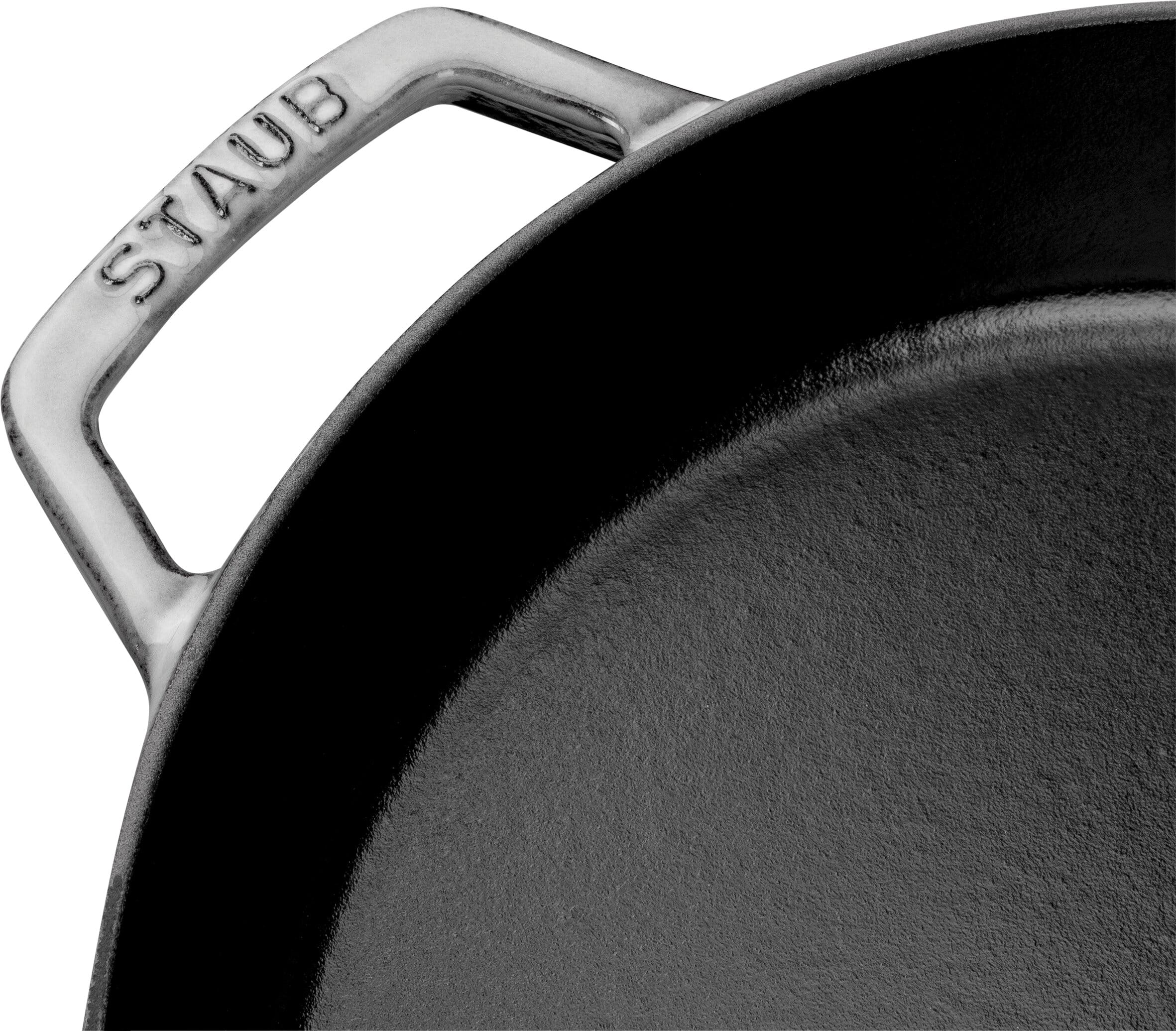 Staub France Bratpfanne Gusseisen mit zwei Griffen rund 20cm, Grafitgrau