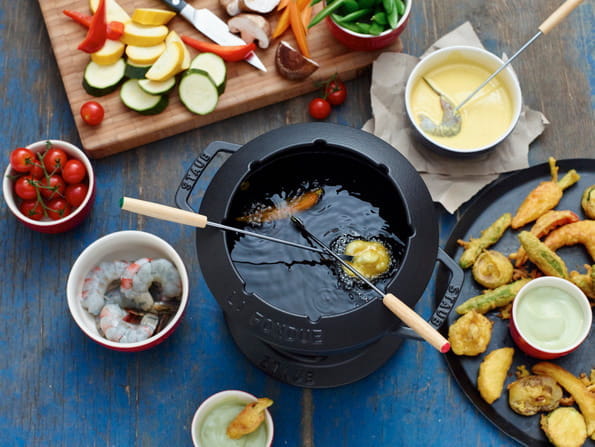 Staub Specialities Fondue Set, 20cm, schwarz innen glänzend