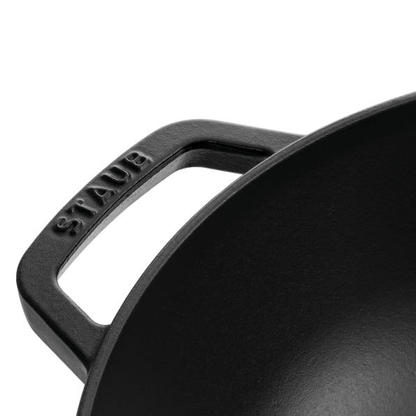 Staub Spezialitäten Wok mit Glasdeckel, 30 cm, Schwarz