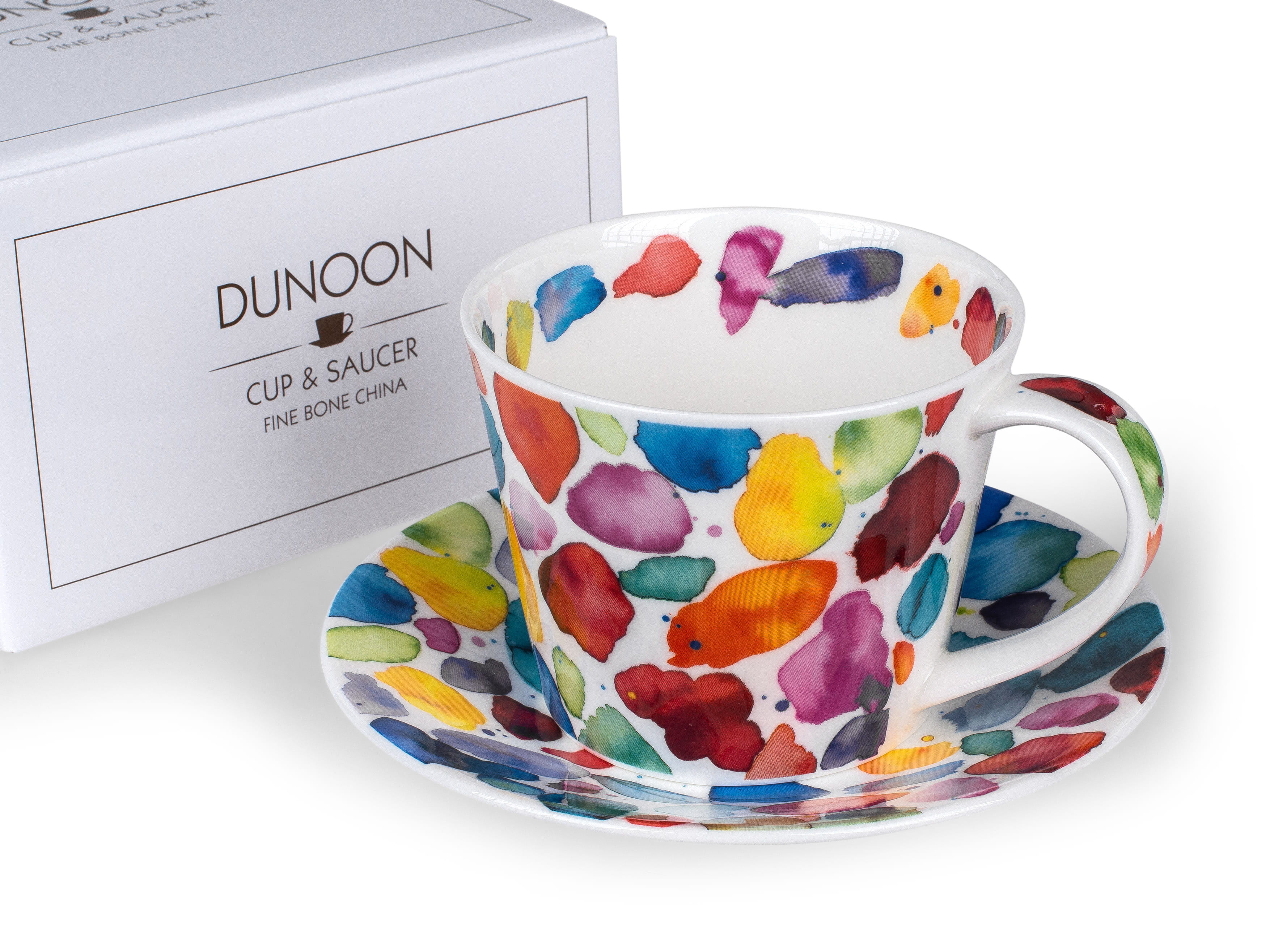 Dunoon Fine Bone Porzellan Islay Tasse Blobs 350 ml, im Geschenkkarton