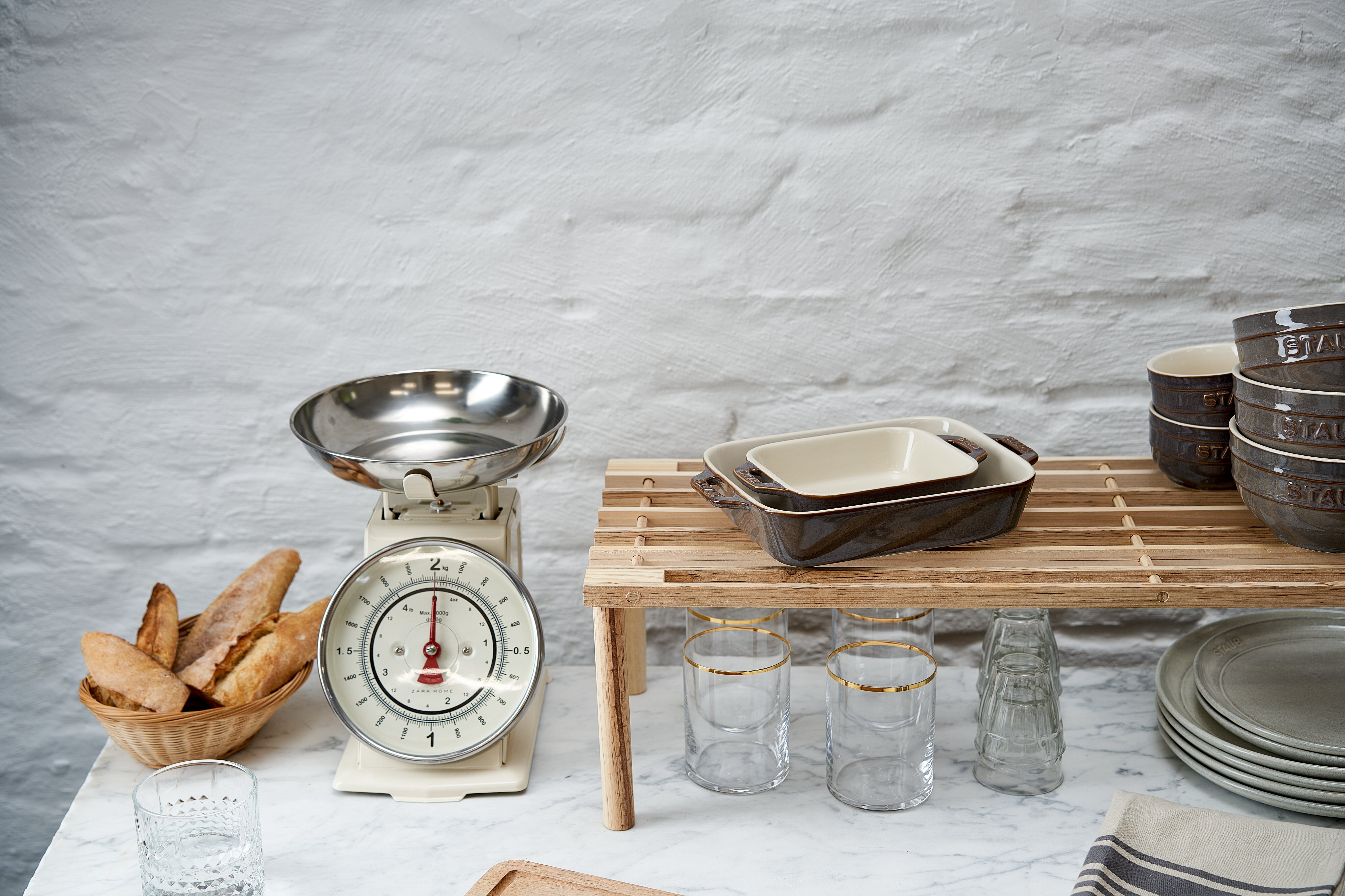 Staub Keramik Auflaufformen Antik-Grau Set 3 tlg rechteckig