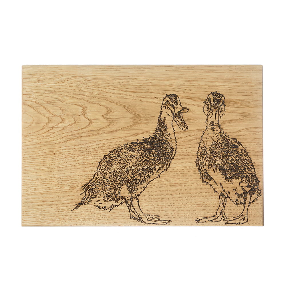 Scottish Eiche Servierbrett 30 cm - quakende Enten 30 x 20 cm