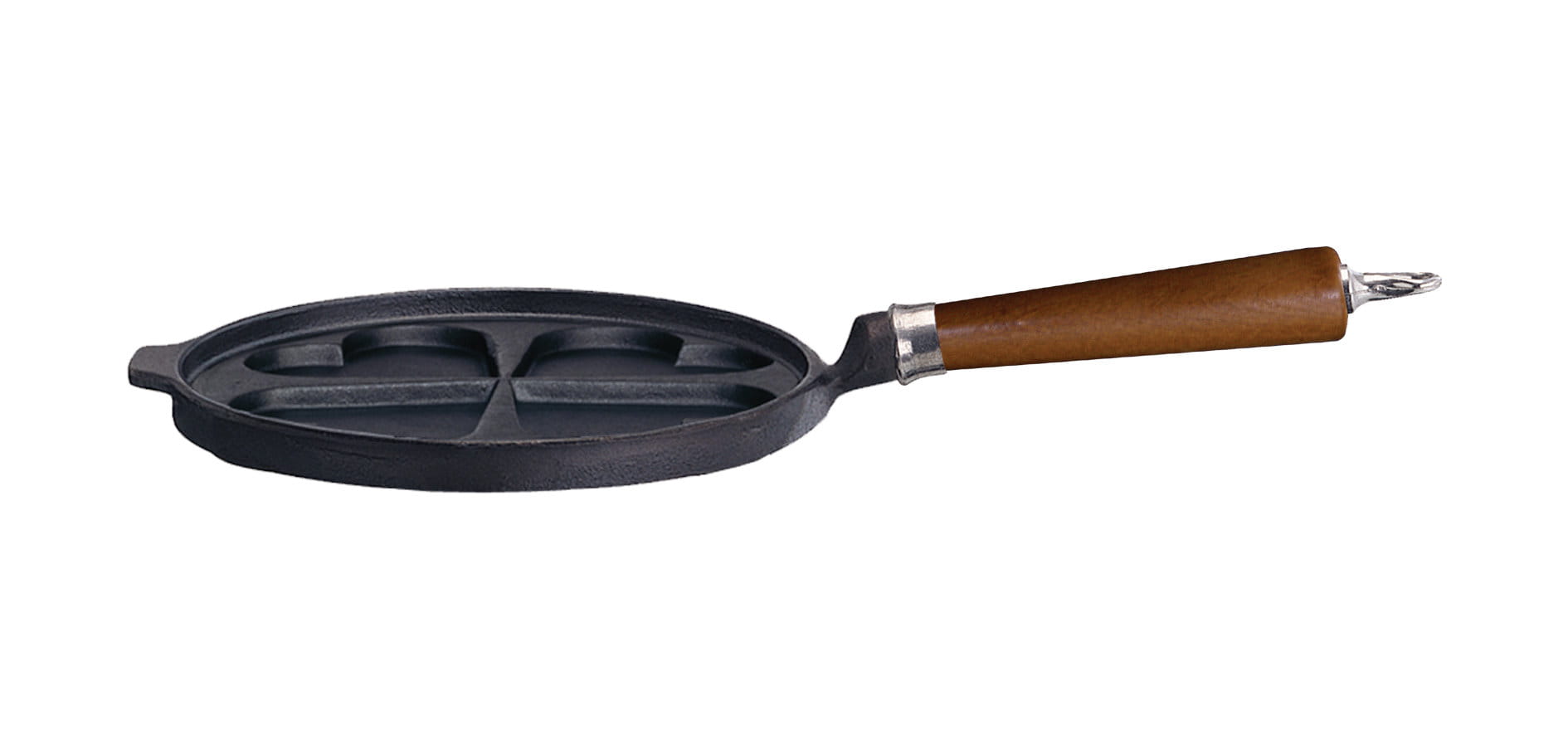 Ronneby Bruk Maestro Herzpfannkuchen-Pfanne, 24 cm mit braunem Buchenholzgriff