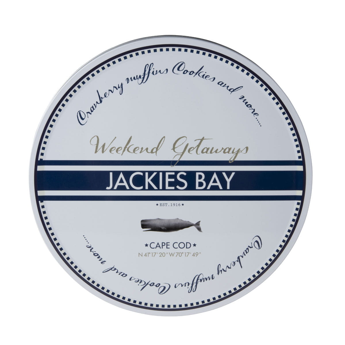 Jackies Bay Porzellan Keksdose Blau/Weiß