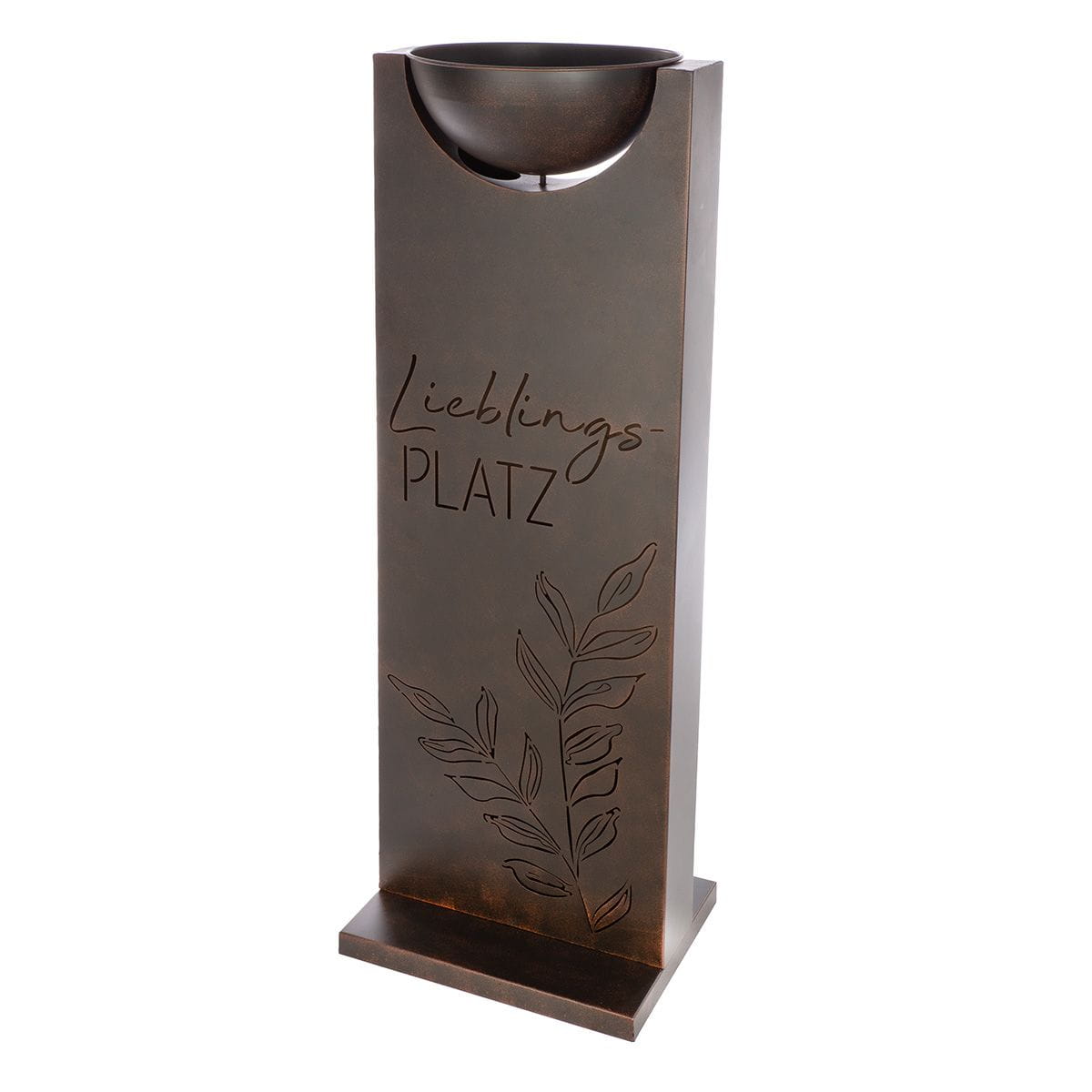 Gilde Metall Schalenständer flach "Lieblingsplatz", braun - 115 cm 