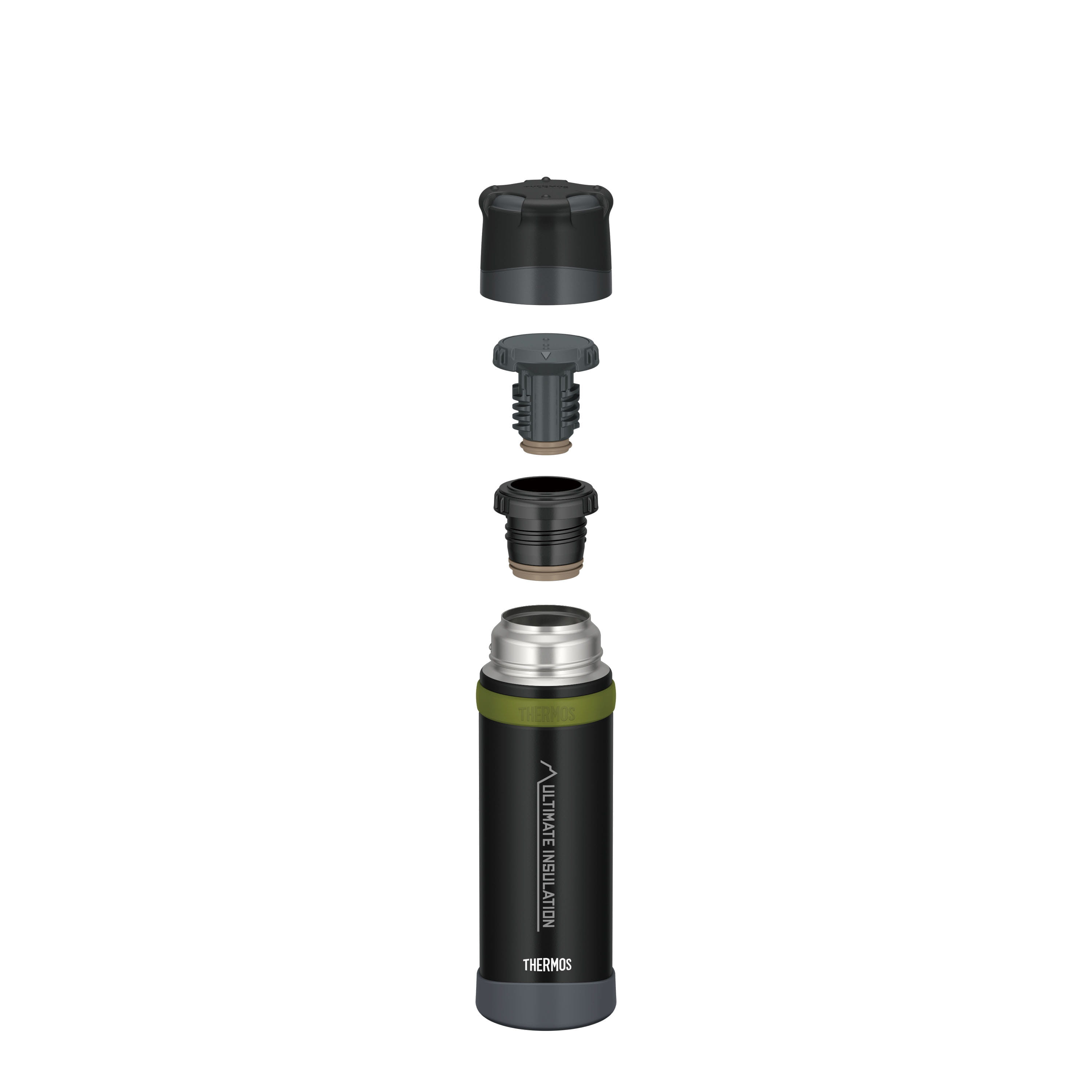 Thermos Isolierflasche MOUNTAIN charcoal black 0,5l, aufbau
