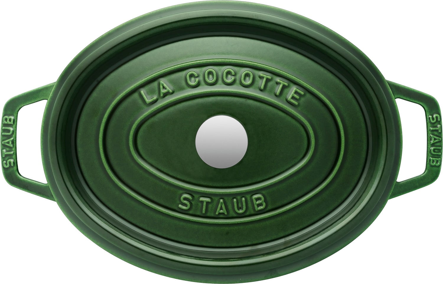 Staub Cocotte Bräter Gusseisen oval 23 cm Basilikum-Grün